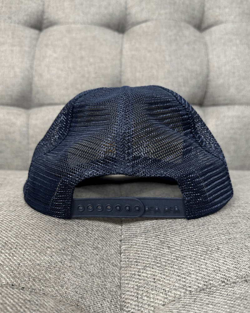Vintage Vintage Navy Blue Embroidered Snap Back Trucker Hat Size ONE SIZE - 5 Thumbnail