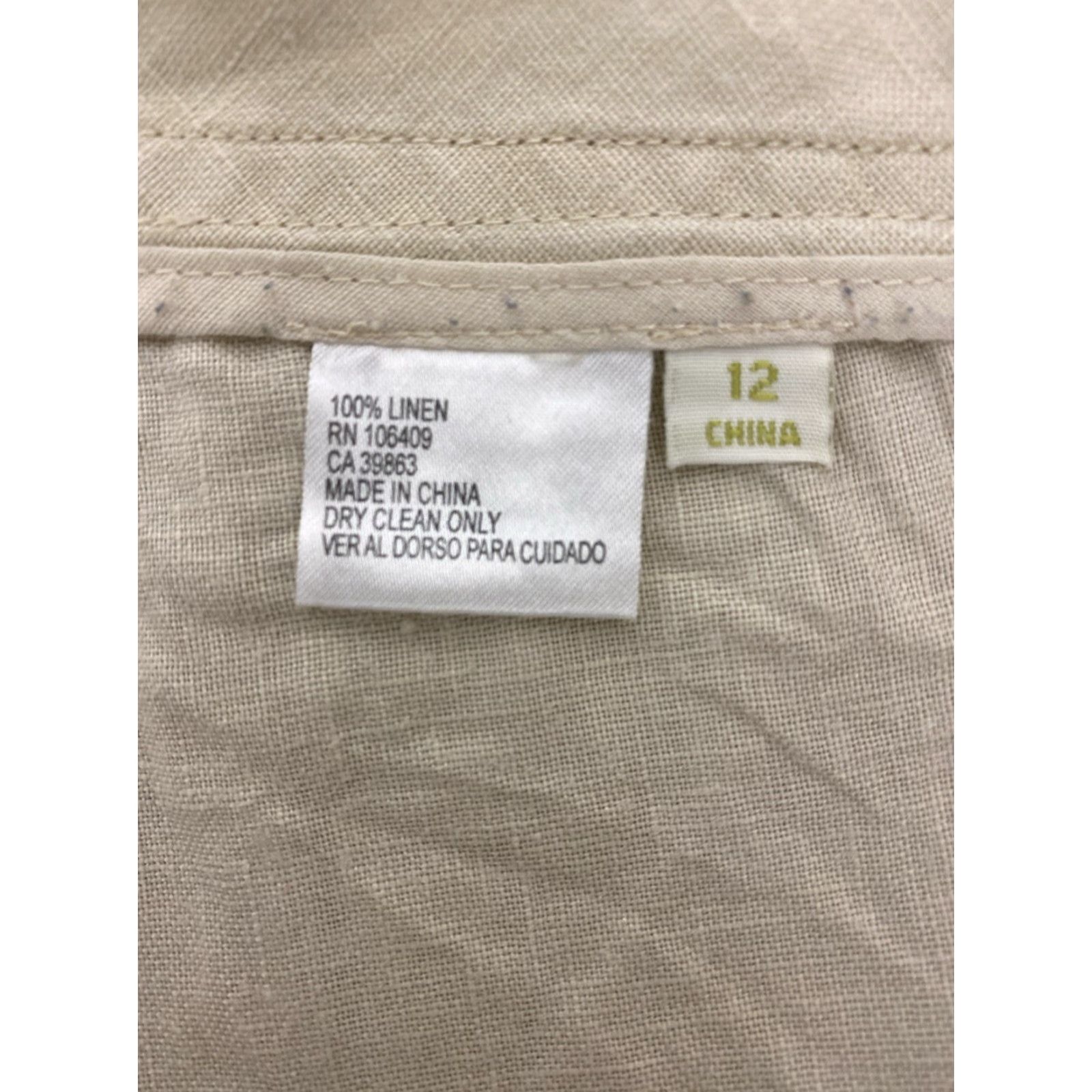 Vintage VINTAGE Gianni Bini Women's Shorts Khaki Linen Spring 12 Tan Boyfriend Low Rise 4 Inseam Size 34" / US 12 / IT 48 - 8 Thumbnail