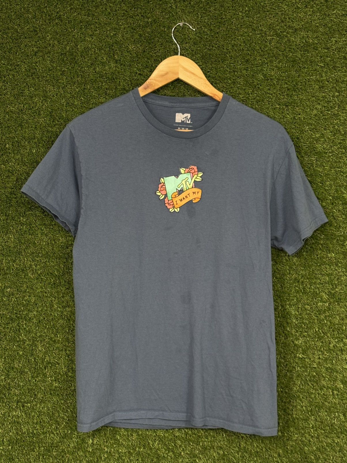 Mtv MTV Music Television Blue Traditional Tattoo Logo Tee Medium Size US M / EU 48-50 / 2 - 4 Thumbnail