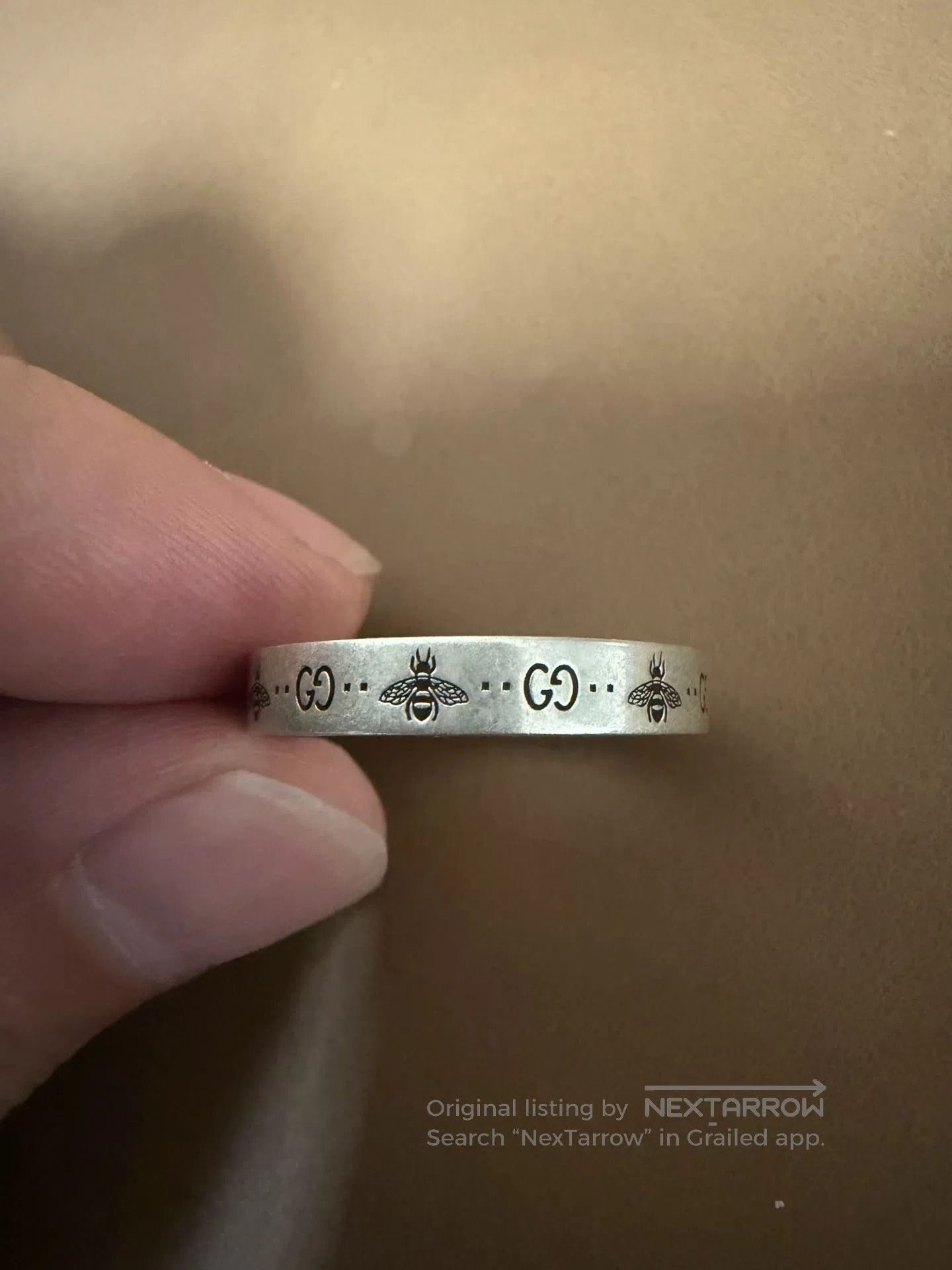 Gucci Guicci Classic quilted double G logo 925 silver ring| Size ONE SIZE - 1 Thumbnail