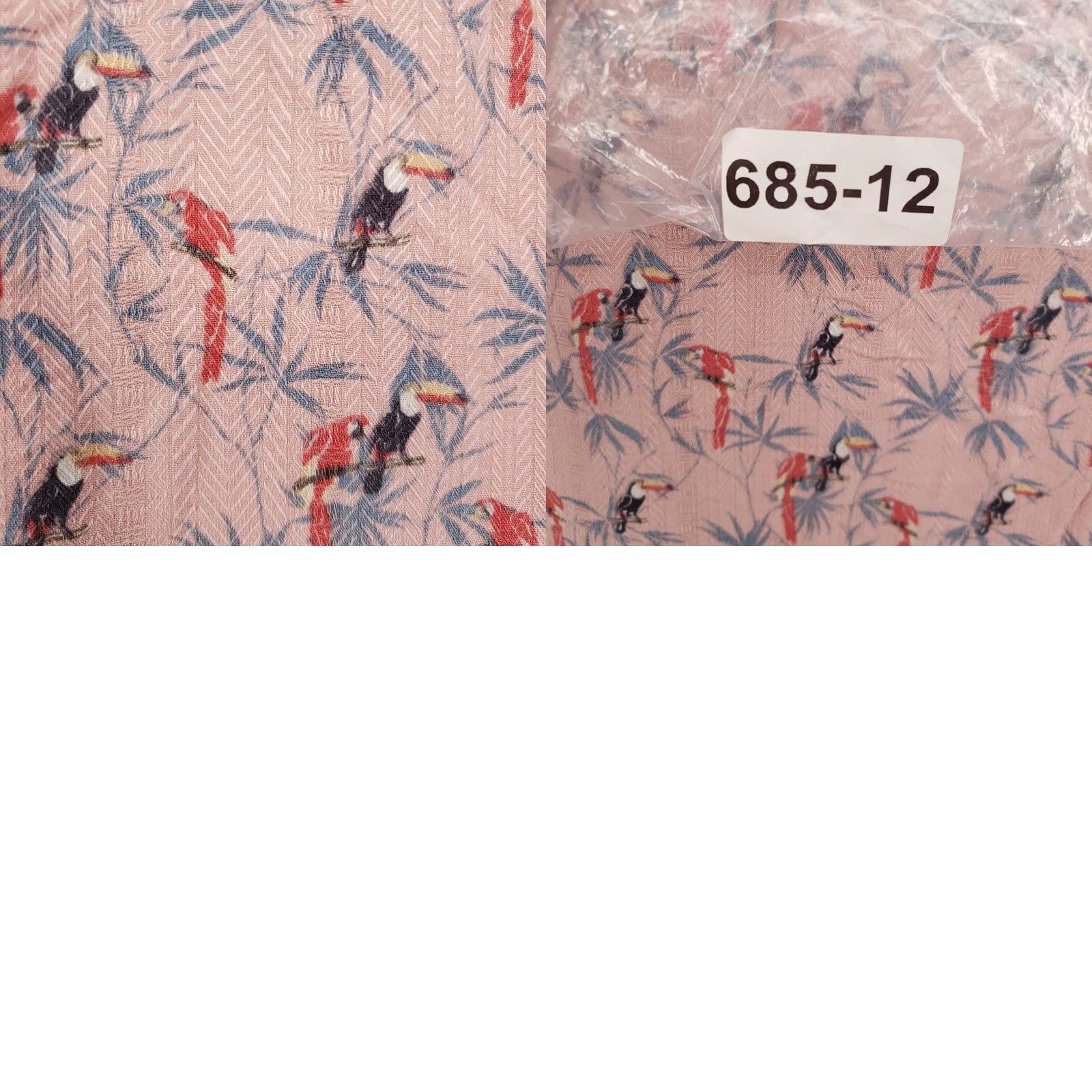 Vintage Caribbean Shirt Mens XL Pink Silk Blend Short Sleeve Hawaiian Parrots Button Up Size US XL / EU 56 / 4 - 8 Thumbnail