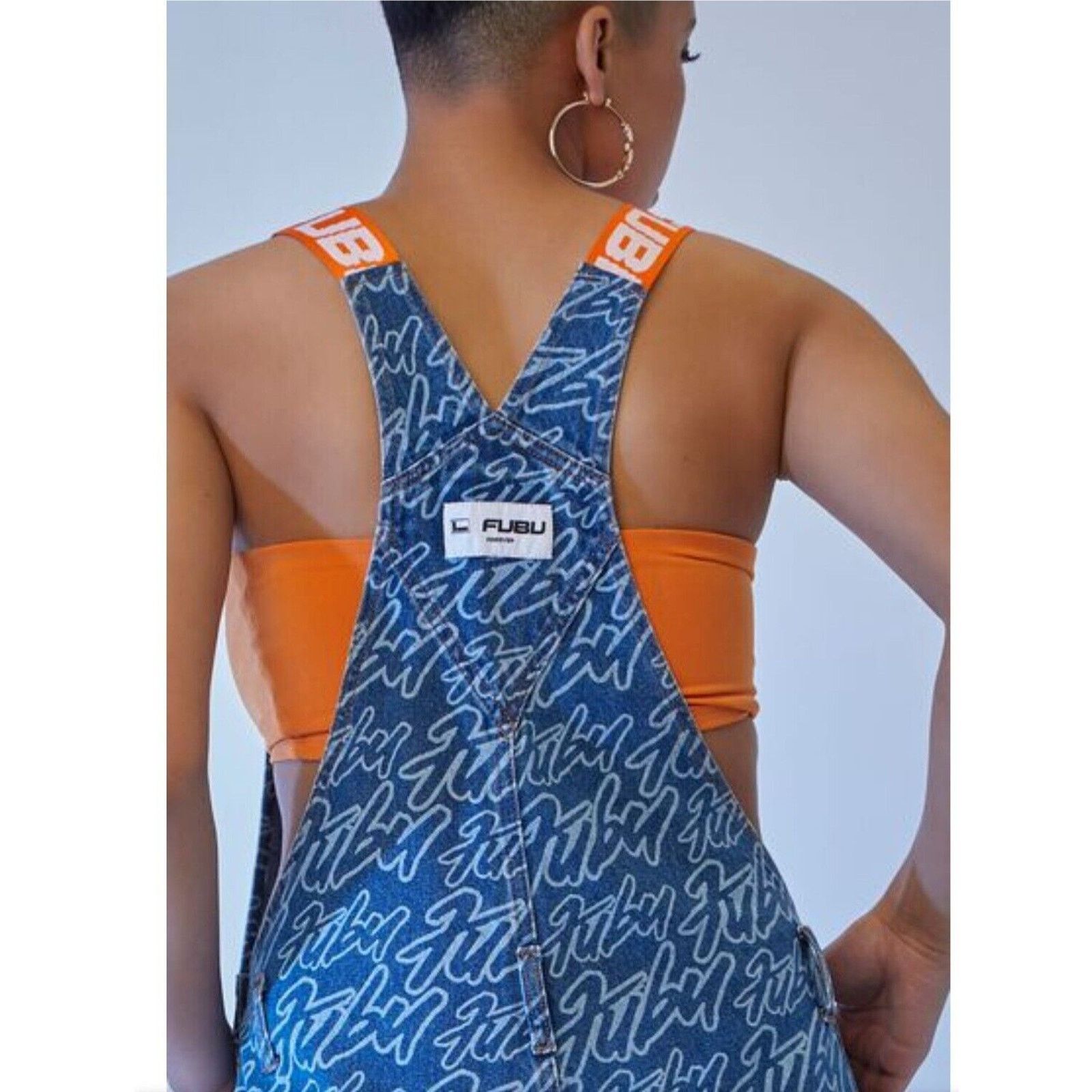 Fubu Fubu Forever 21 Denim Overalls Womens All Over Print Size 27" / US 4 / IT 40 - 2 Thumbnail