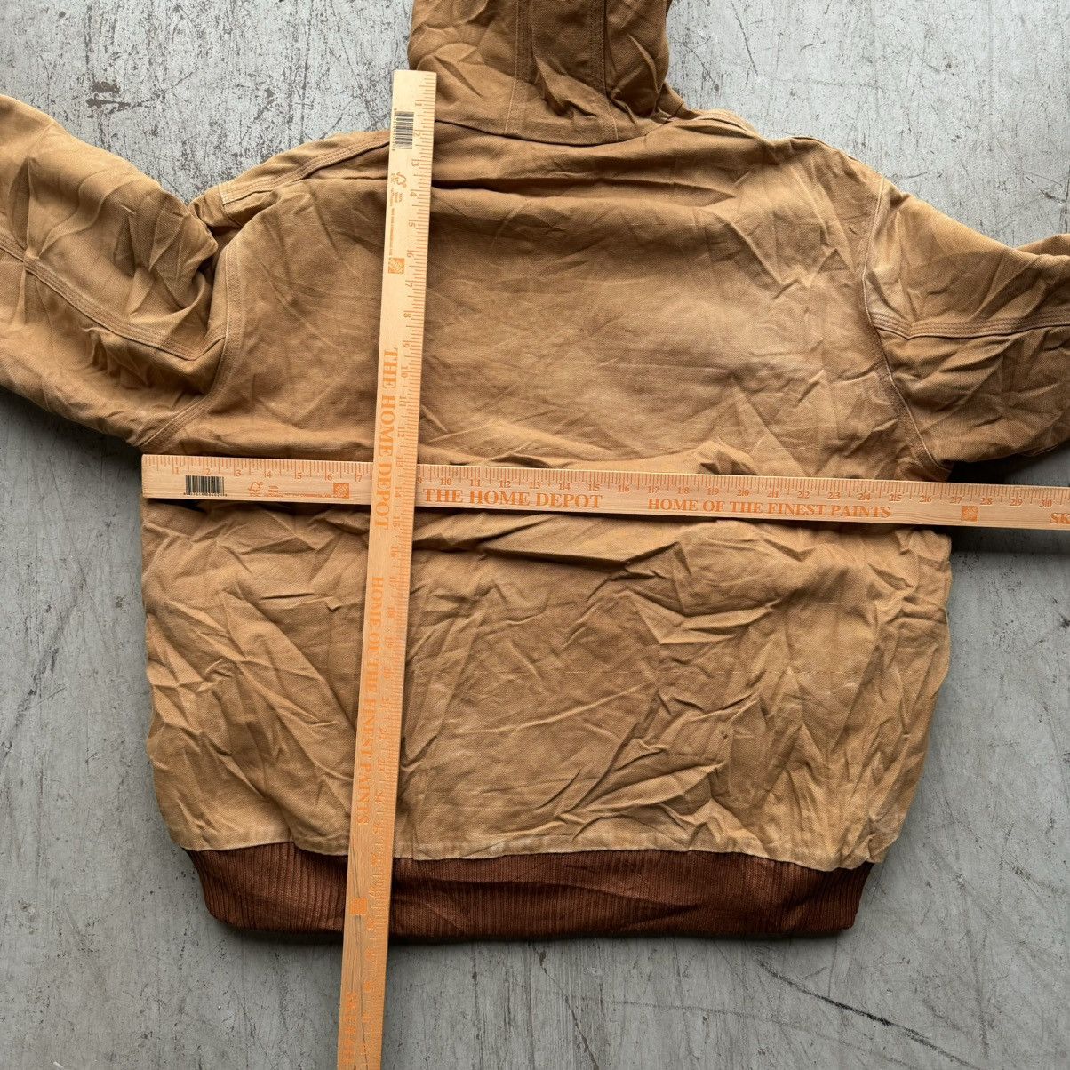 Carhartt × Vintage Vintage Carhartt Tan Faded Distressed Jacket Hooded Size US XL / EU 56 / 4 - 5 Thumbnail