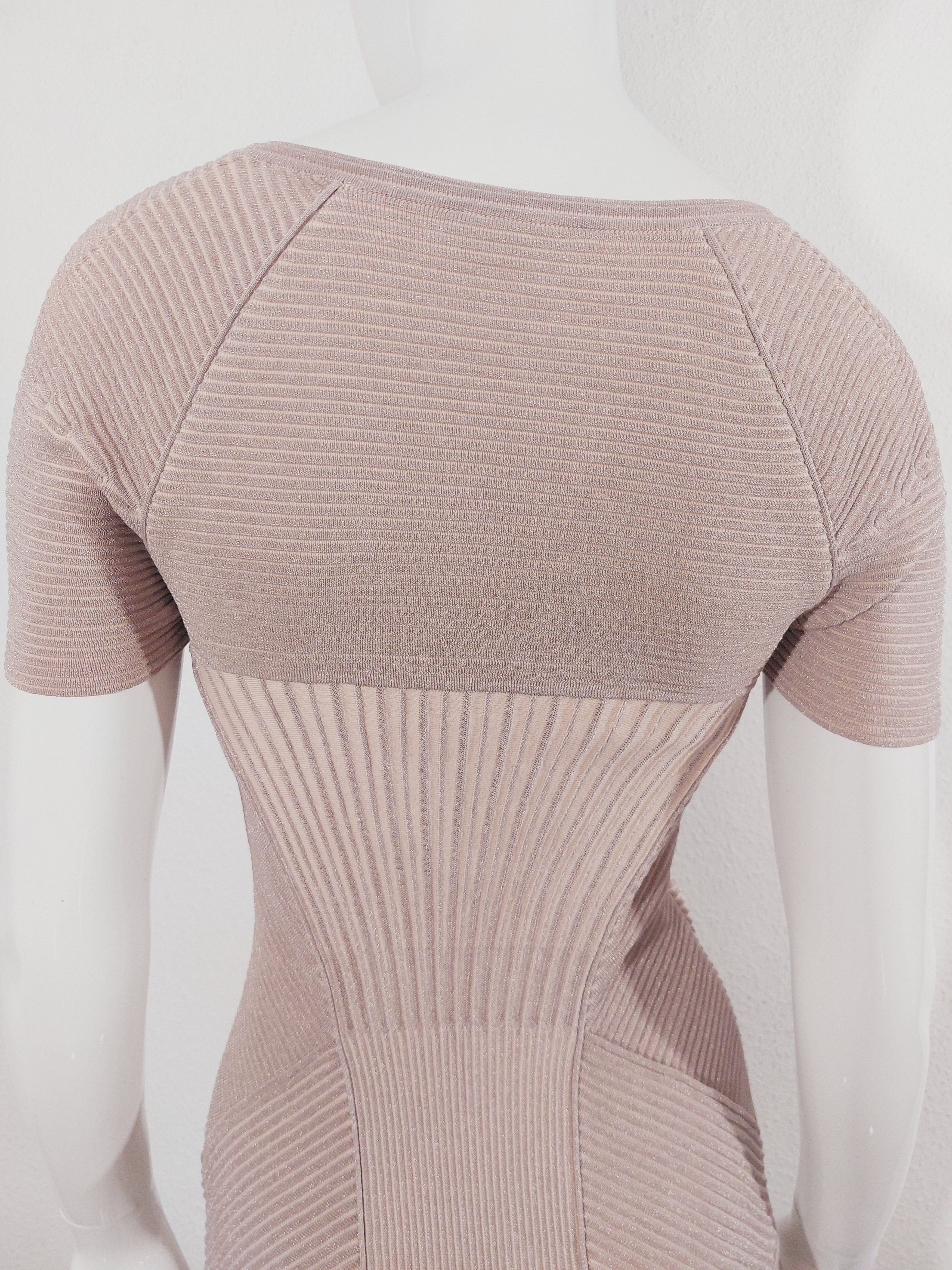 Alexander McQueen Alexander McQueen Corset Pink Pearl Metallic Mini Dress Size S / US 4 / IT 40 - 15 Thumbnail