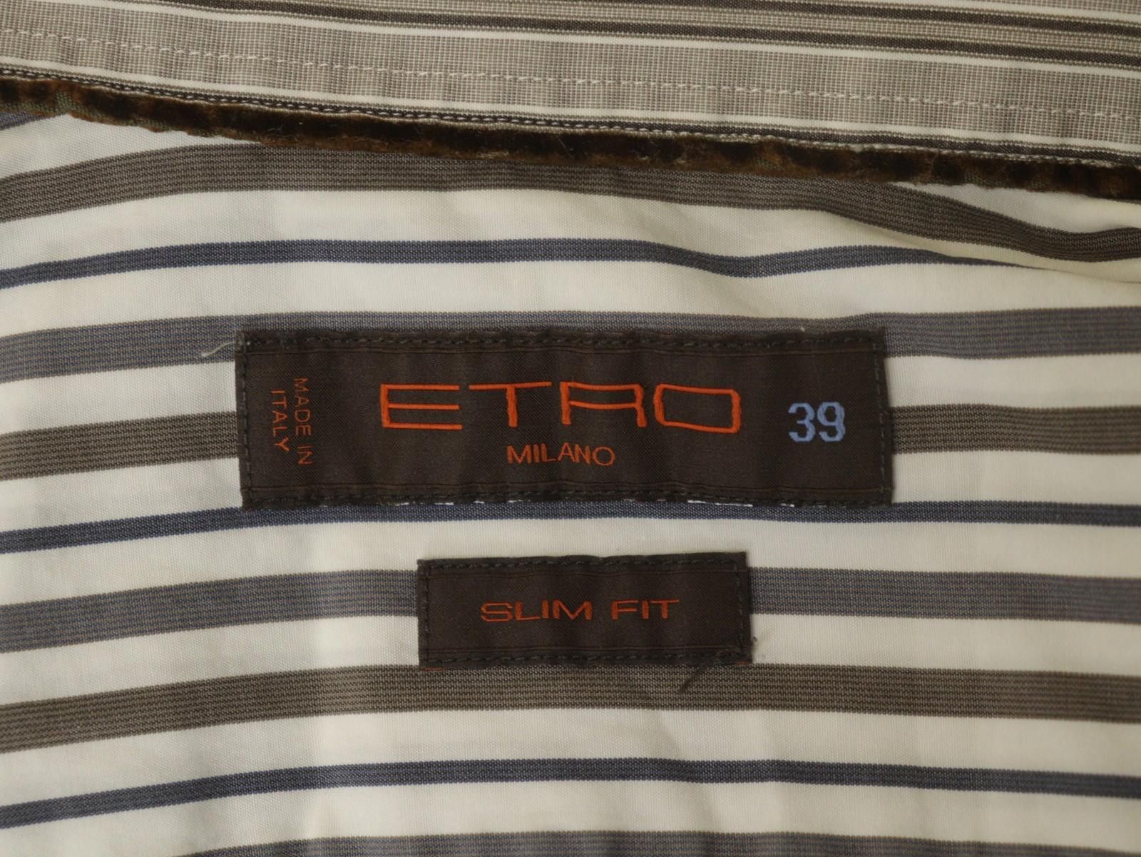Etro ETRO Multi Striped Cotton Collared Button-Up Shirt Size 39 Size US M / EU 48-50 / 2 - 12 Thumbnail
