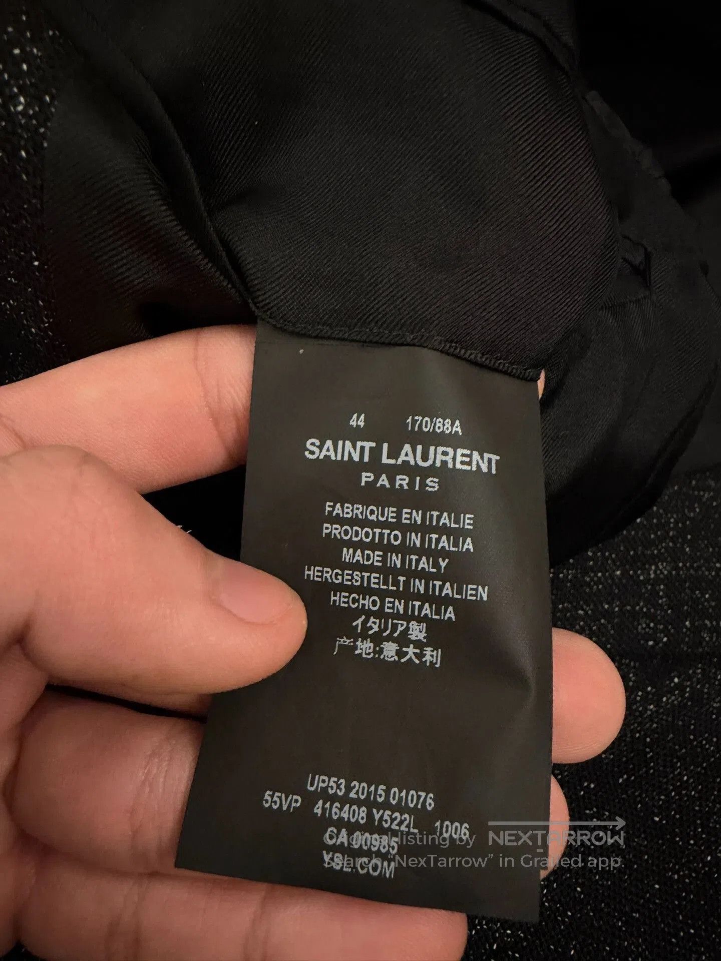 Saint Laurent Paris Saint Laurent Black Wool-Linen Blazer. Size US S / EU 44-46 / 1 - 6 Thumbnail