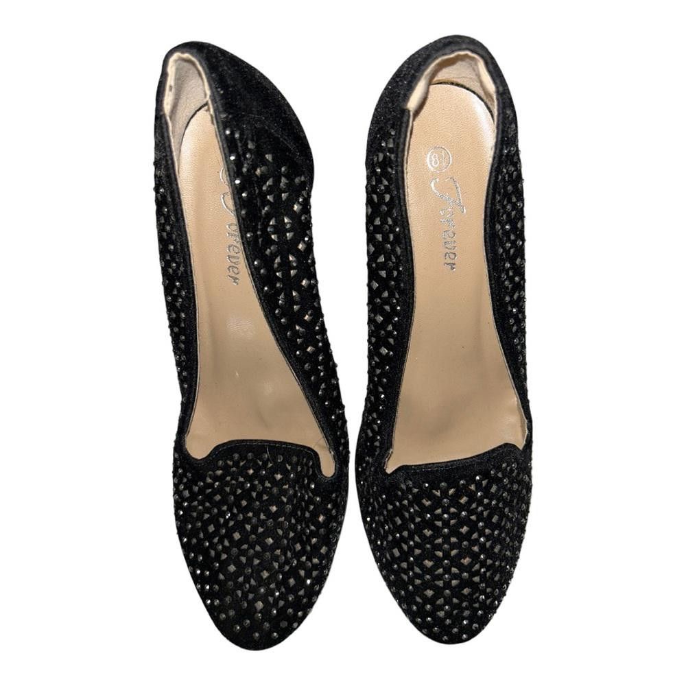 Designer Faux Suede Embellished Pumps Size 8.5 Size US 8.5 / IT 38.5 - 2 Thumbnail