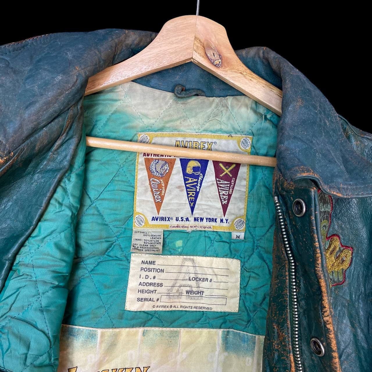 Avirex RARE AVIREX VARSITY TRASHED LEATHER ALASKIAN WIND BEAR Size US M / EU 48-50 / 2 - 9 Thumbnail