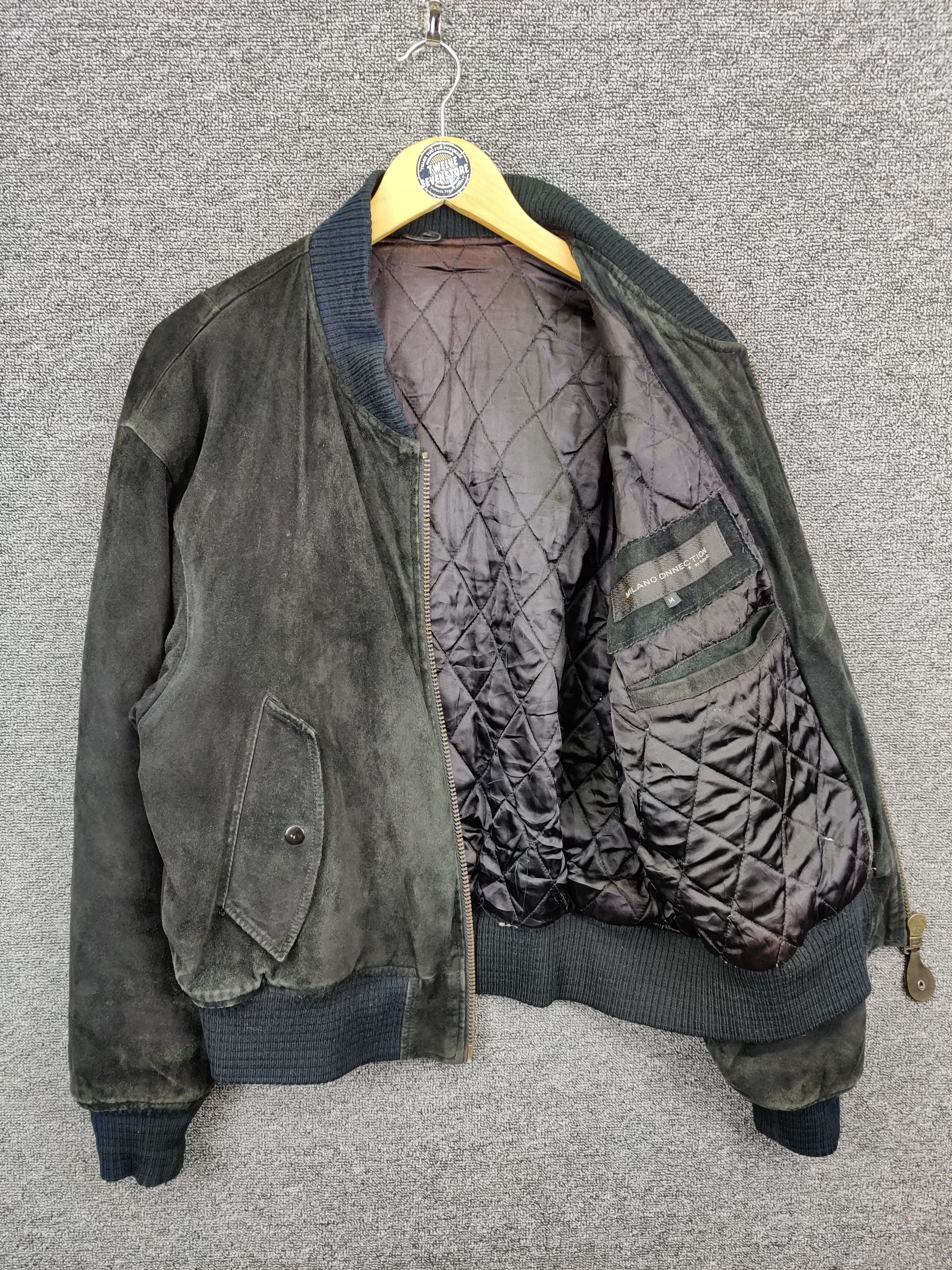 Japanese Brand Vintage Milano Connection Leather Bomber Jacket Size US M / EU 48-50 / 2 - 7 Thumbnail
