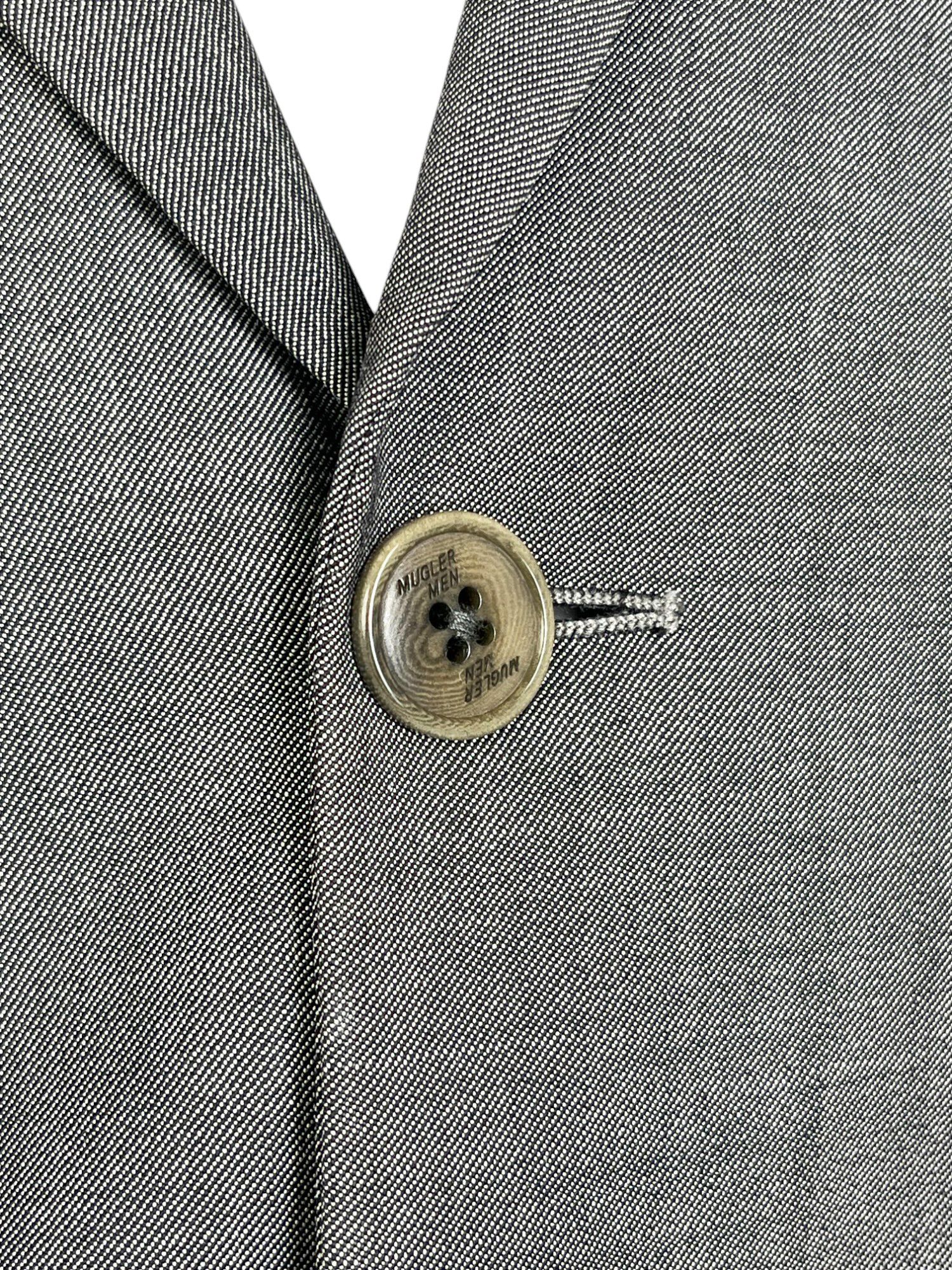 Thierry Mugler 1990's Grey Wool Suit Size 50R - 6 Thumbnail
