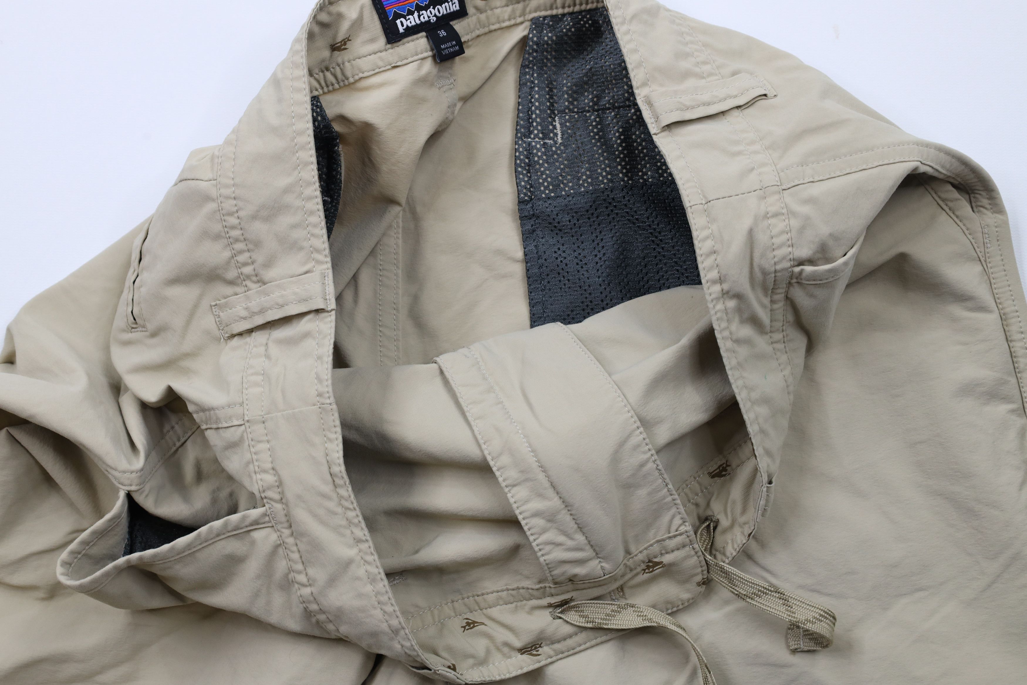 Patagonia × Vintage Patagonia Out Stretch Wavefarer Walk Shorts Beige Tan 20" Size US 36 / EU 52 - 8 Thumbnail