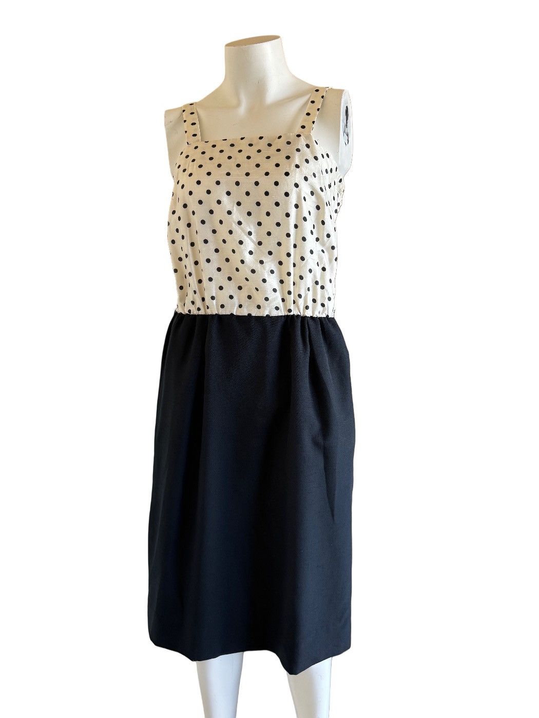 Other Vintage dress women’s medium retro white black polka dot Size M / US 6-8 / IT 42-44 - 1 Thumbnail