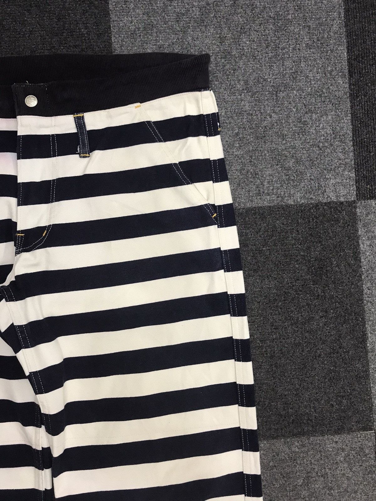 Japanese Brand Very Rare Prisoner Stripe Ballon Duck Canvas Pant Size US 35 - 4 Thumbnail