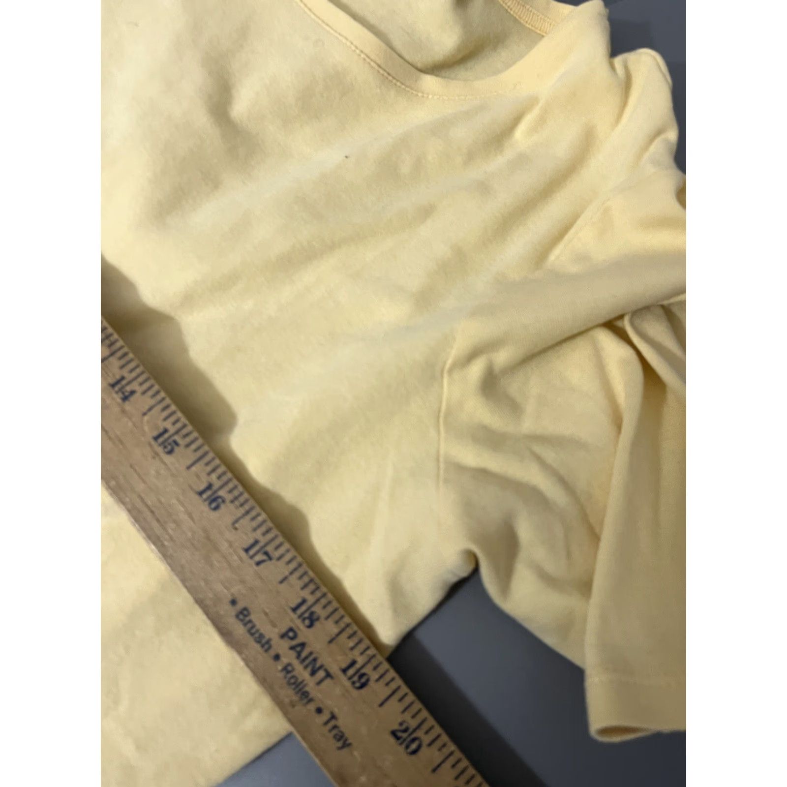 Vintage Chico's T-Shirt Women's 3 Yellow Round Neck Short Sleeve Solid Cotton Tee Size XS / US 0-2 / IT 36-38 - 5 Thumbnail