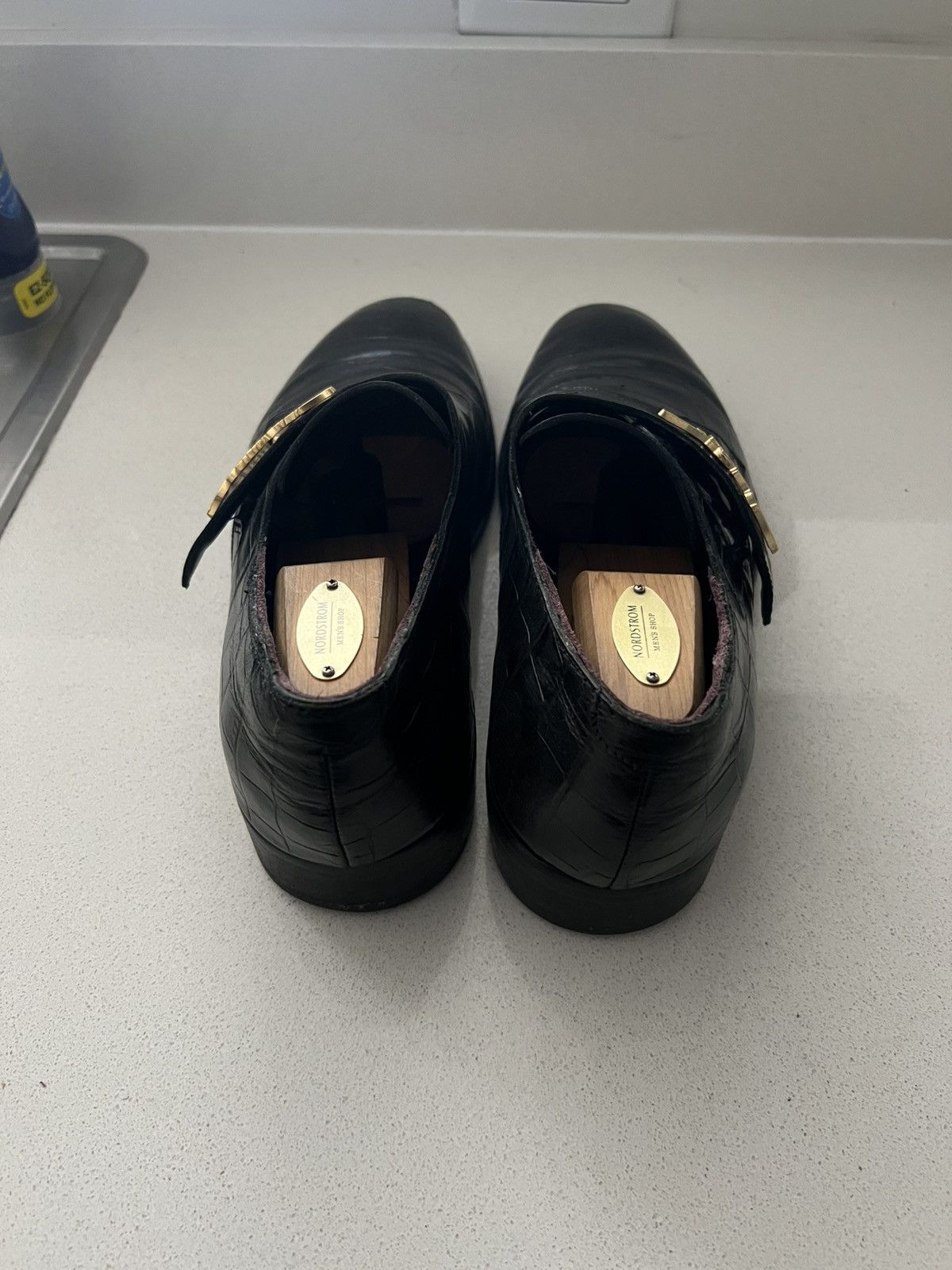 Balenciaga RARE Balenciaga Croc Dress Shoes with Gold Spell Out Logo Size US 10 / EU 43 - 2 Thumbnail