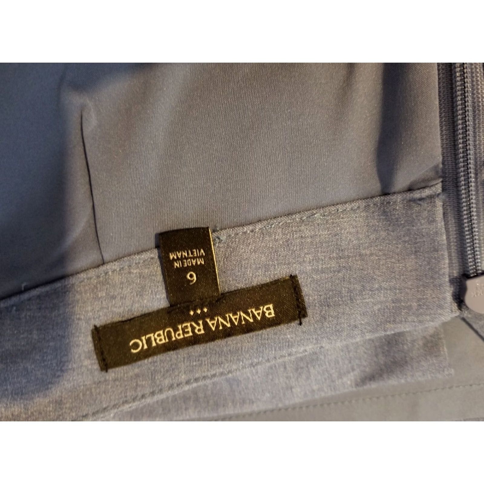 Banana Republic Womens Banana Republic Skirt 6 Blue Knee Length Cotton Straight & Pencil Size 28" / US 6 / IT 42 - 3 Thumbnail