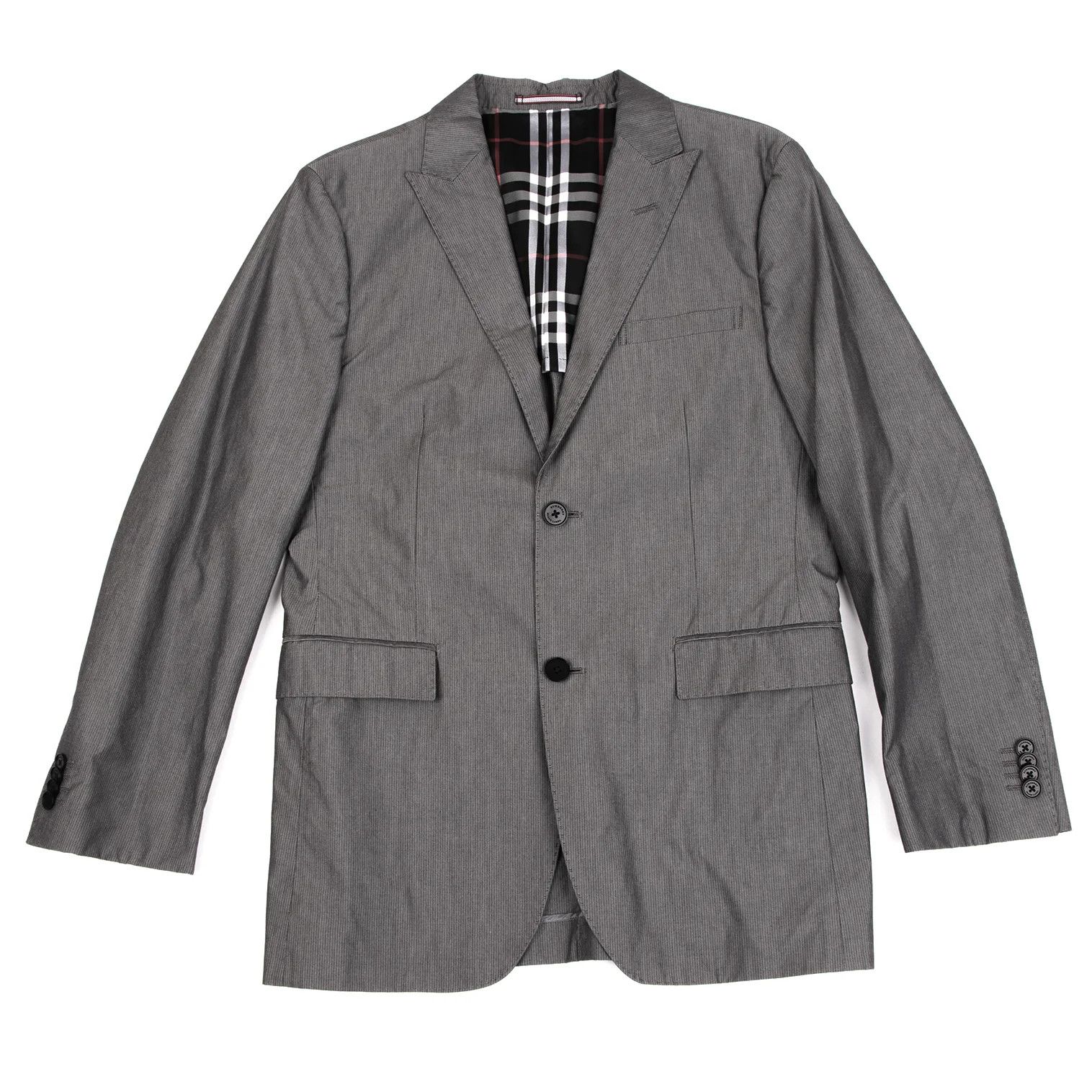 Burberry Gray Check Stripe Jacket in Size M Size US M / EU 48-50 / 2 - 1 Thumbnail