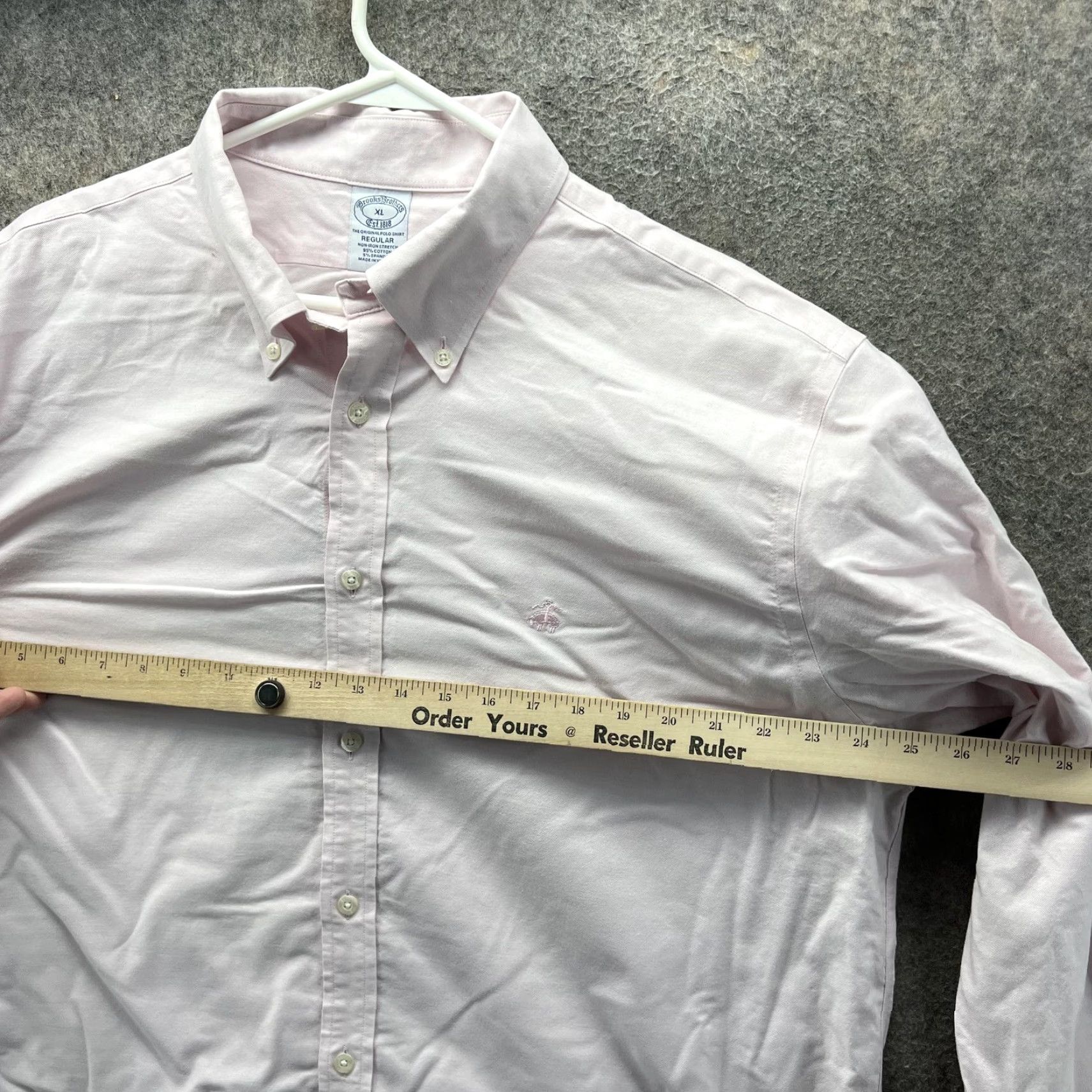 Brooks Brothers Brooks Brothers Shirt Mens XL Pink Non Iron Stretch Button-Down Logo Oxford Shirts Size US XL / EU 56 / 4 - 5 Thumbnail