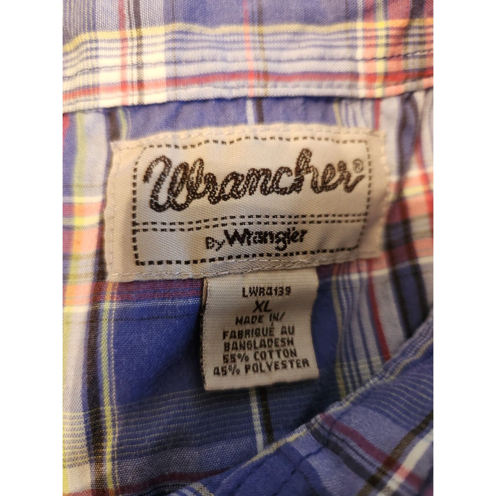 Wrangler VINTAGE Wrangler Wrancher Purple Pink Plaid Pearl Snaps Western Shirt Top XL Size XL / US 12-14 / IT 48-50 - 7 Thumbnail