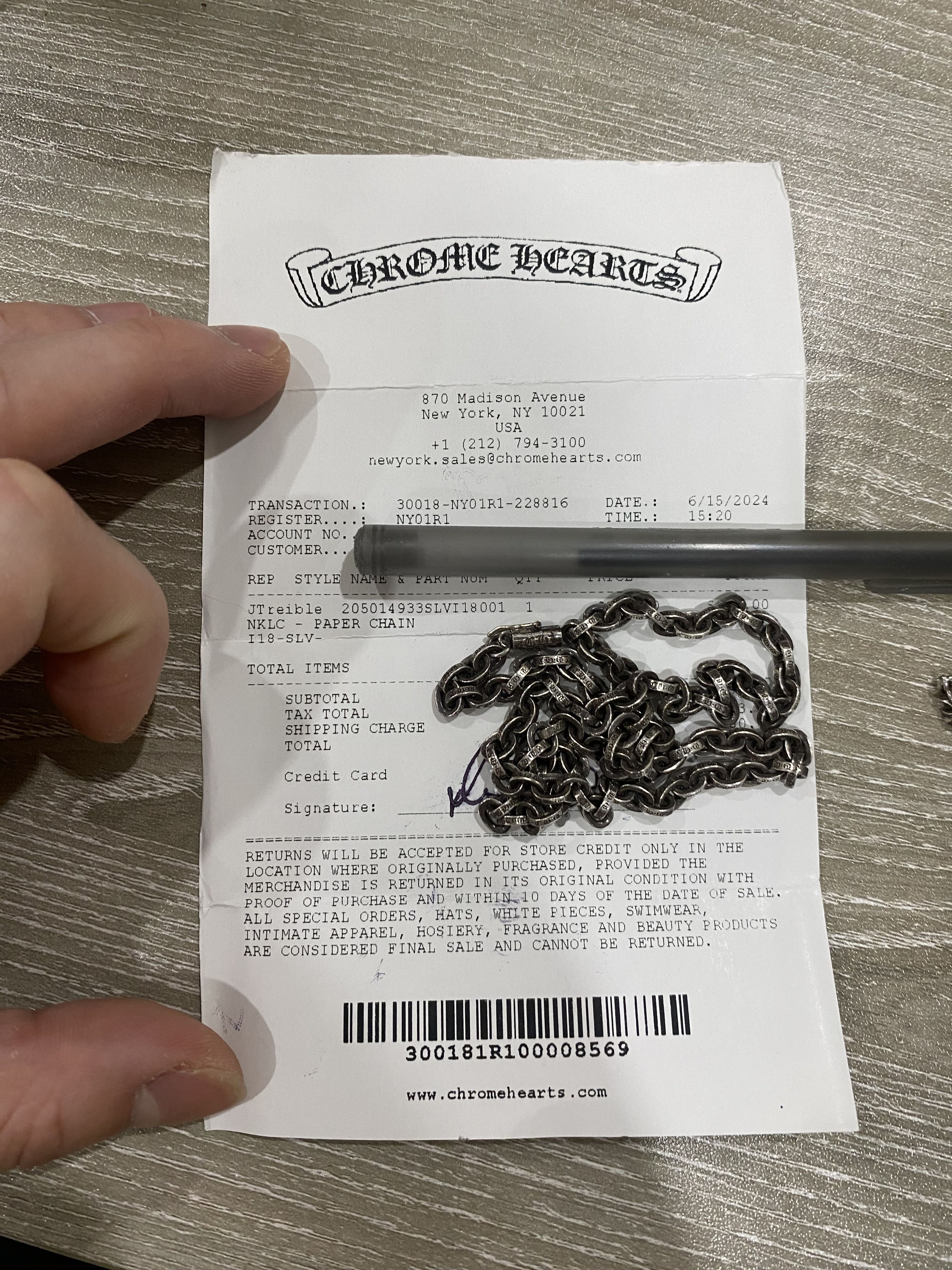 Chrome Hearts Chrome Hearts 18” 5mm Paperchain Necklace Size ONE SIZE - 12 Thumbnail