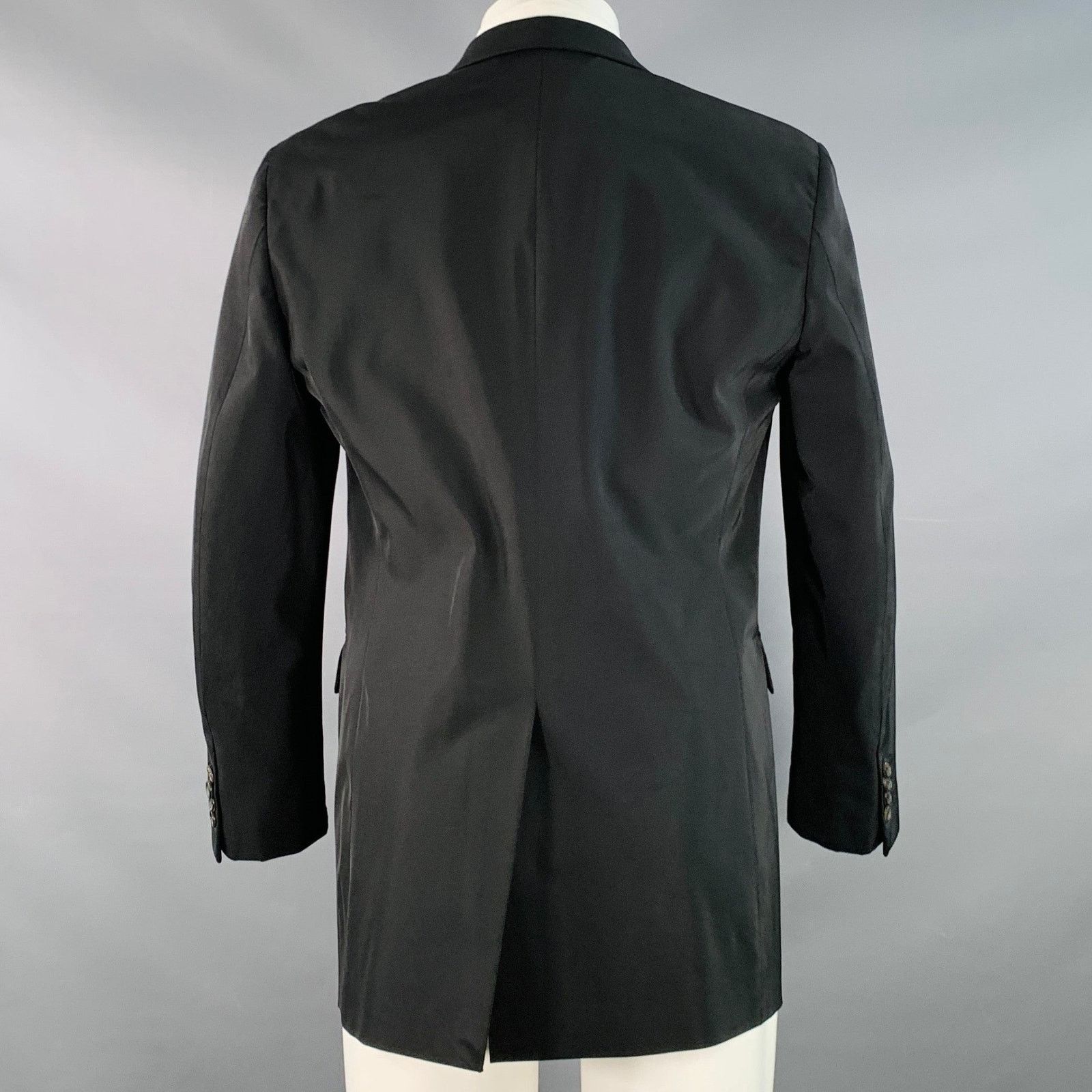 Prada Black Polyester Blend Notch Lapel Three Button Sport Coat Size 40R - 3 Thumbnail
