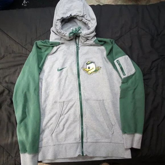 NCAA × Nike × Vintage Vintage Y2K Nike Oregon Ducks Zipper Hoodie Sweatshirt Size US L / EU 52-54 / 3 - 2 Thumbnail