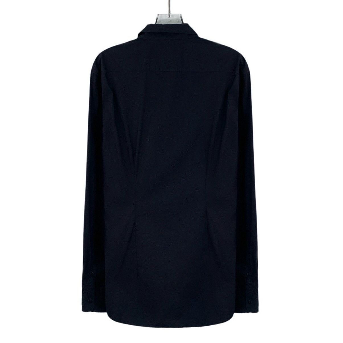 Fendi Fendi Navy Logo Embroidered Cotton Lapel Long Sleeve Shirt Size US XXS / EU 40 - 2 Thumbnail