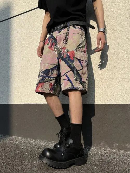 Japanese Brand VINTAGE RETRO 90s drip street shorts jorts Size US 36 / EU 52 - 2 Thumbnail