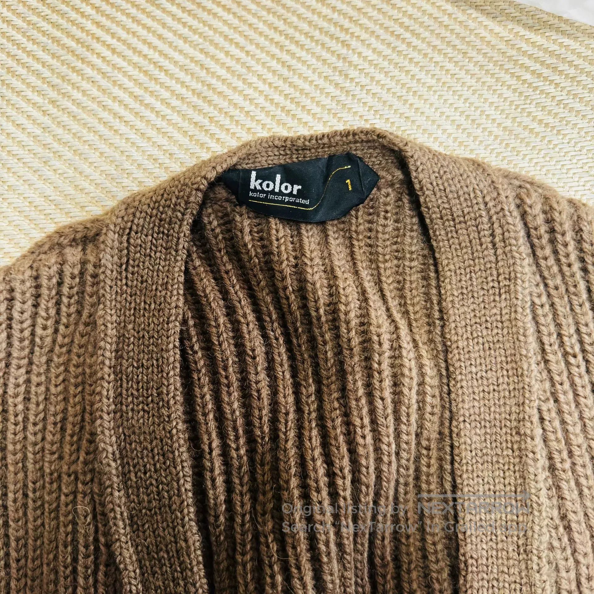 Kolor Kolor Asymmetrical Brown Knit Cardigan. Size US S / EU 44-46 / 1 - 2 Thumbnail