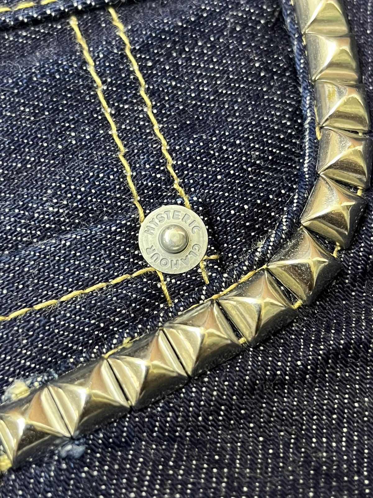 Hysteric Glamour HYSTERIC GLAMOUR (SAMPLE)STUDDED POCKET SELVEDGE DENIM JEAN Size US 32 / EU 48 - 12 Thumbnail