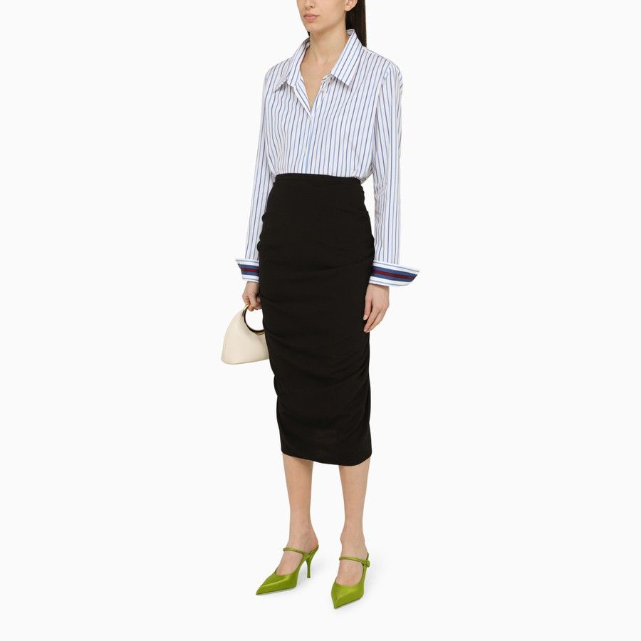 Dries Van Noten o1d2blof0824 Wool Midi Skirts in Black Size 28" / US 6 / IT 42 - 2 Thumbnail