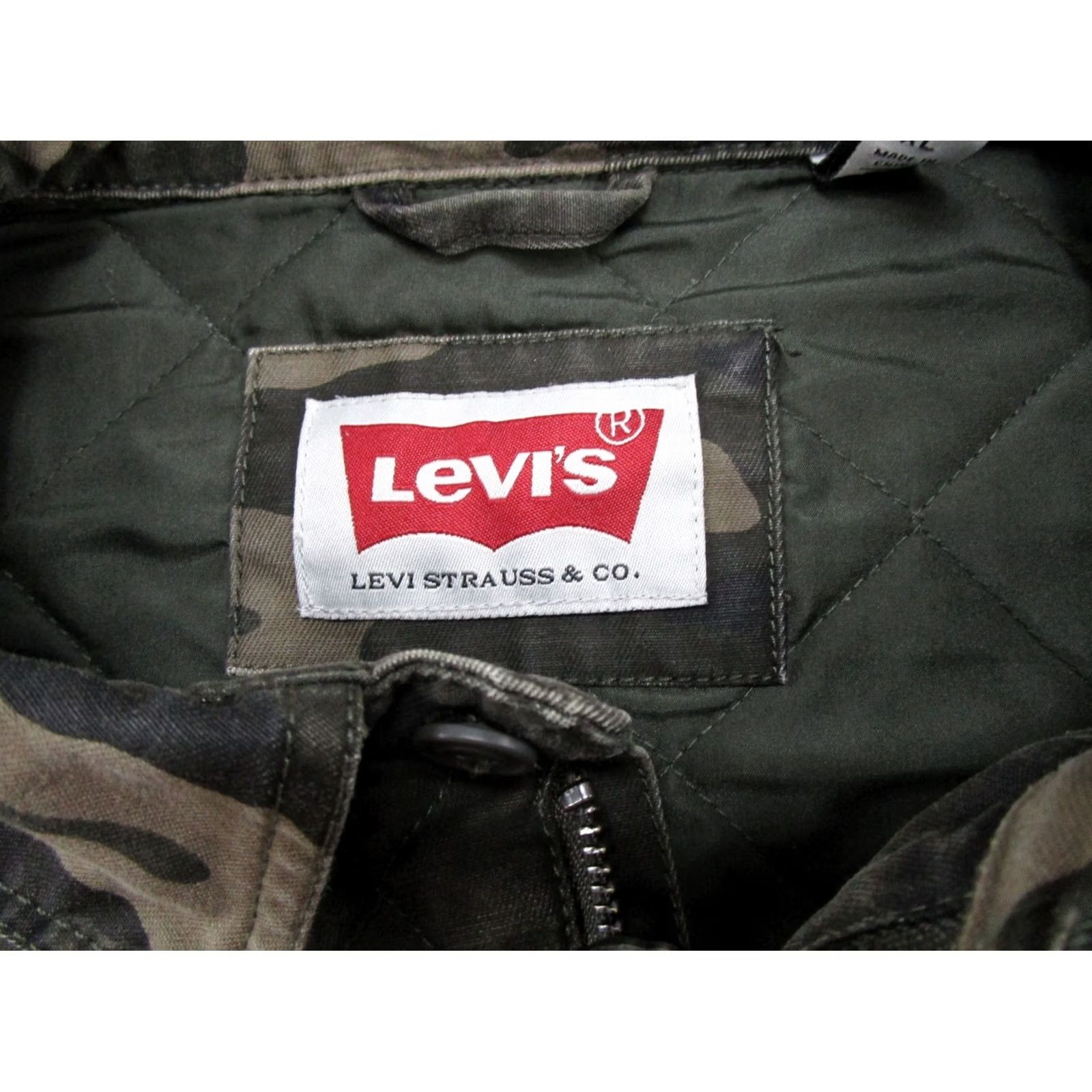 Levi's Levis Jacket Full Zip Mens XL Woodland Camo Quilted Collared Outdoors Military Jacket Colorful Camouflage Pattern Wool- Size US XL / EU 56 / 4 - 2 Thumbnail