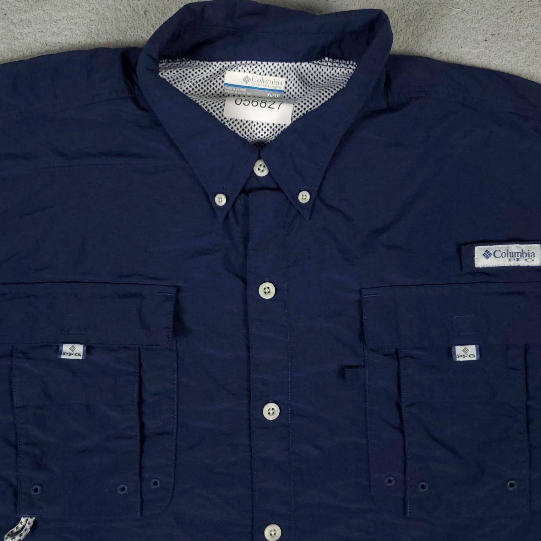 Vintage Columbia Shirt Mens XL Navy Blue PFG Vented Fishing Button Up Short Sleeve Size US XL / EU 56 / 4 - 2 Thumbnail