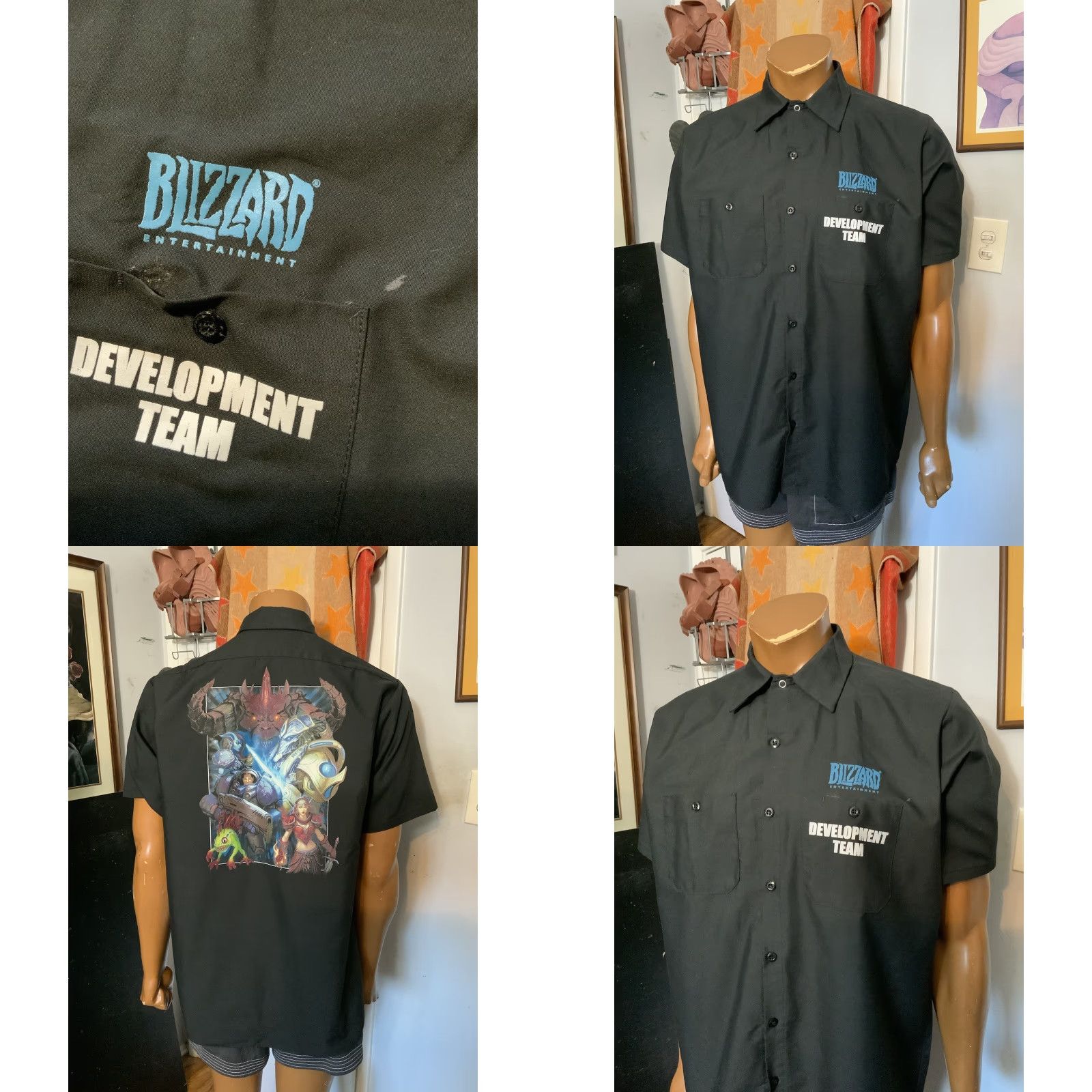 Red Kap VINTAGE Rare Blizzard Entertainment Development Team Employee Exclusive Red Kap S/S Button Shirt L Gray Mens Size US L / EU 52-54 / 3 - 8 Thumbnail