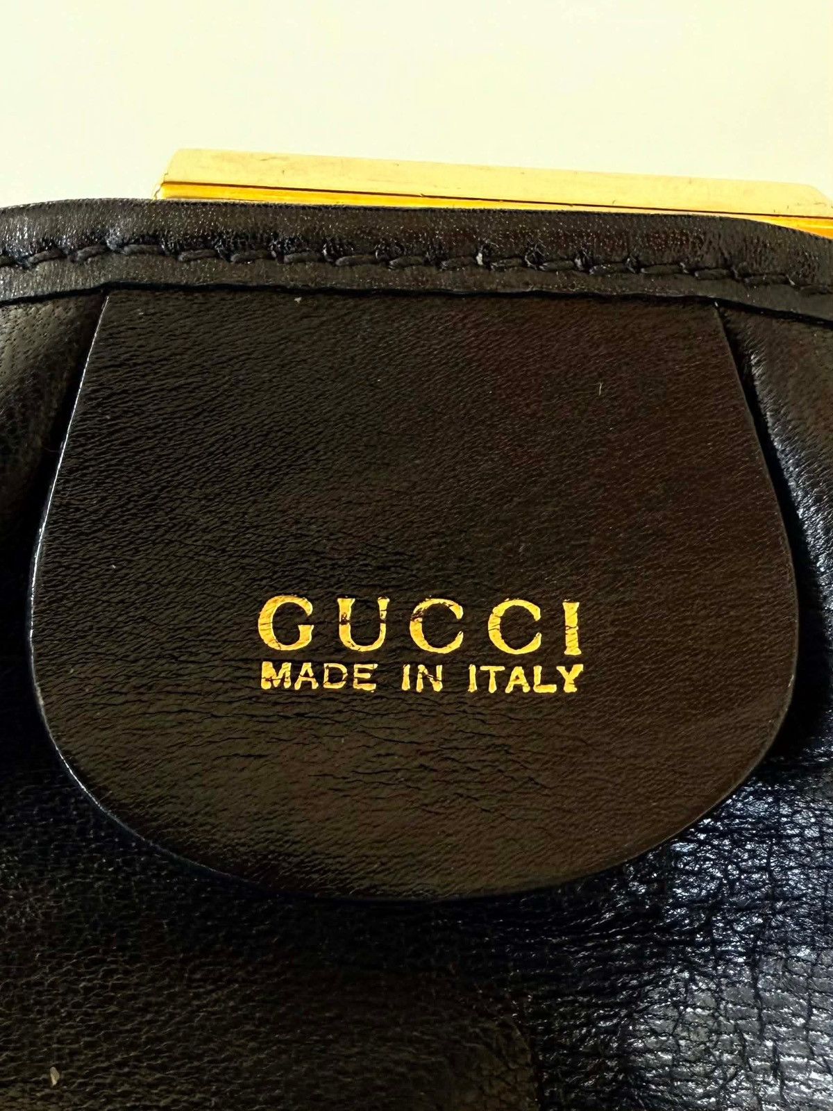 Gucci Vintage Gucci Black Crocodile Embossed Leather Handbag Size ONE SIZE - 9 Thumbnail