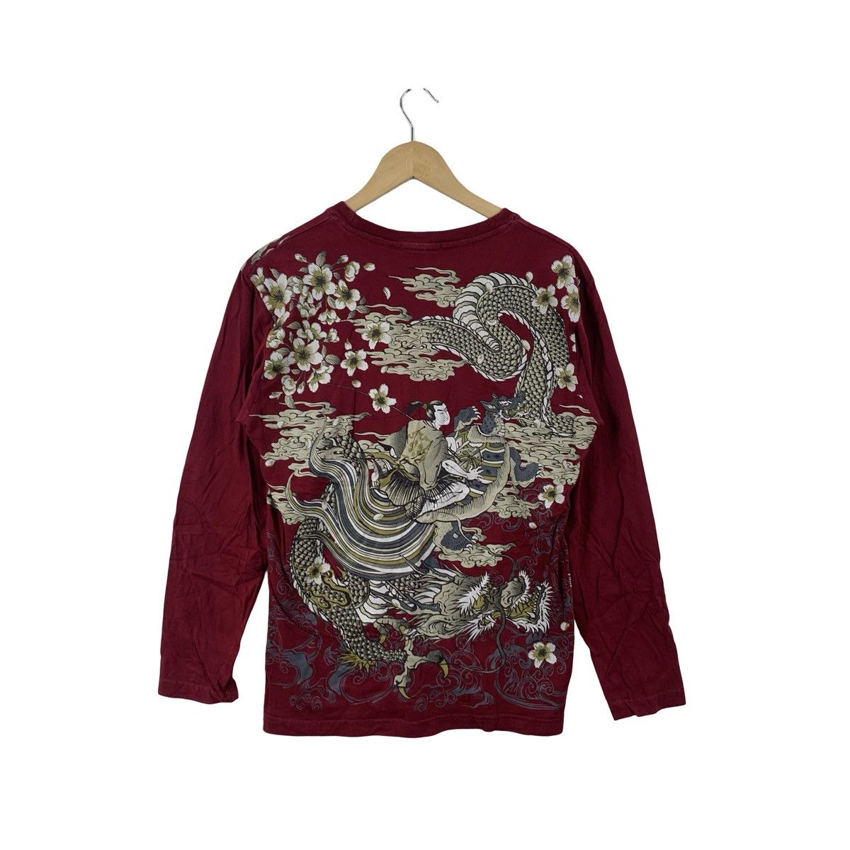 Vintage Vintage JAPANESE DRAGON & GEISHA Graphic Long Sleeve Tee Size M / US 6-8 / IT 42-44 - 7 Thumbnail
