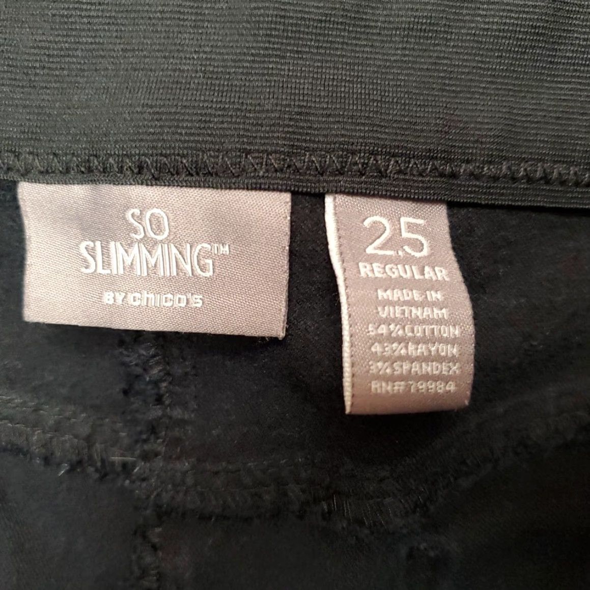 Vintage Chicos Pants Womens US 14 Black So Slimming Stretch Blend Ankle Pants size 2.5 Size 36" / US 14 / IT 50 - 4 Thumbnail