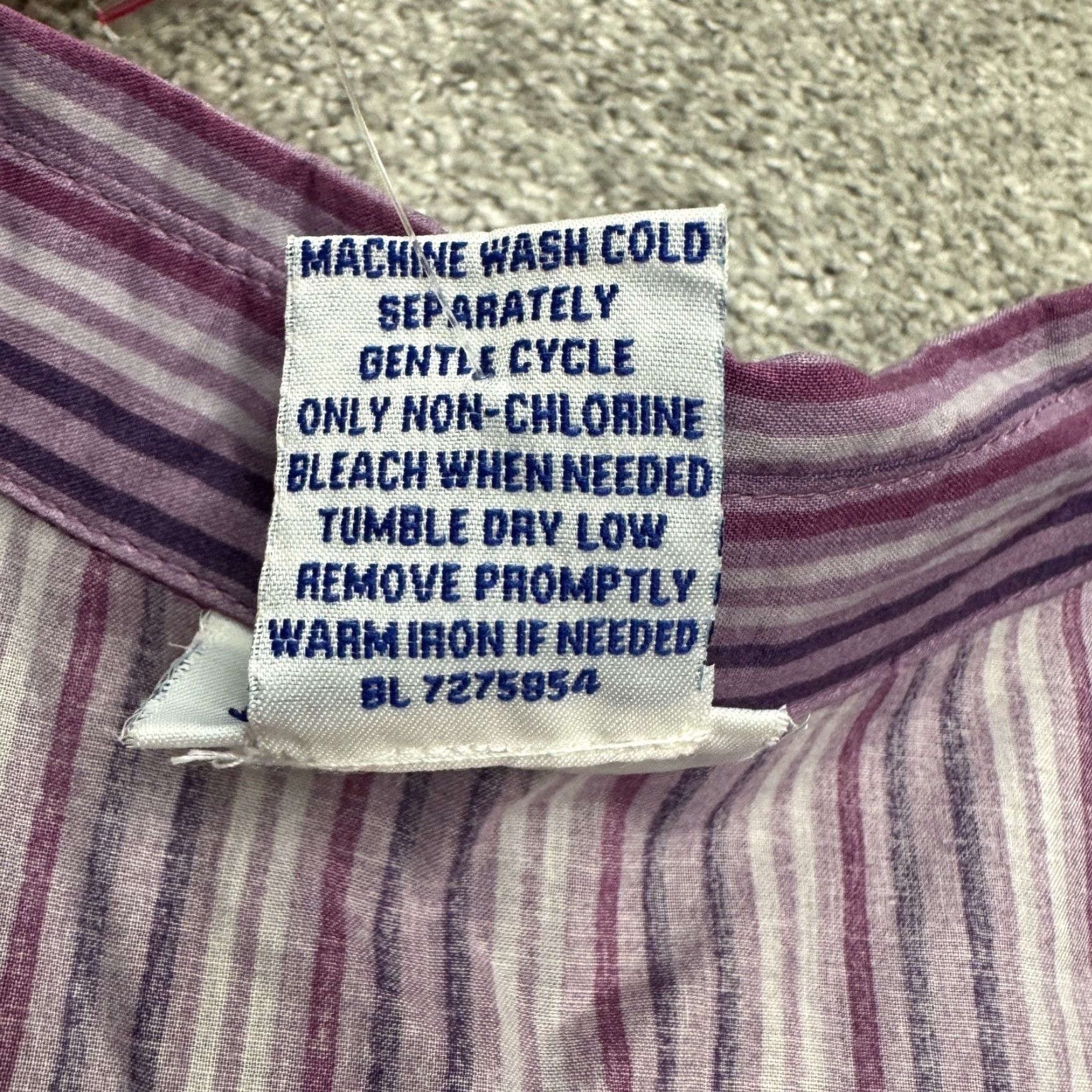 Blair Blair Shirt Blouse Women L Purple Striped 3/4 Sleeve Button Down Casual/NWOT Size L / US 10 / IT 46 - 6 Thumbnail