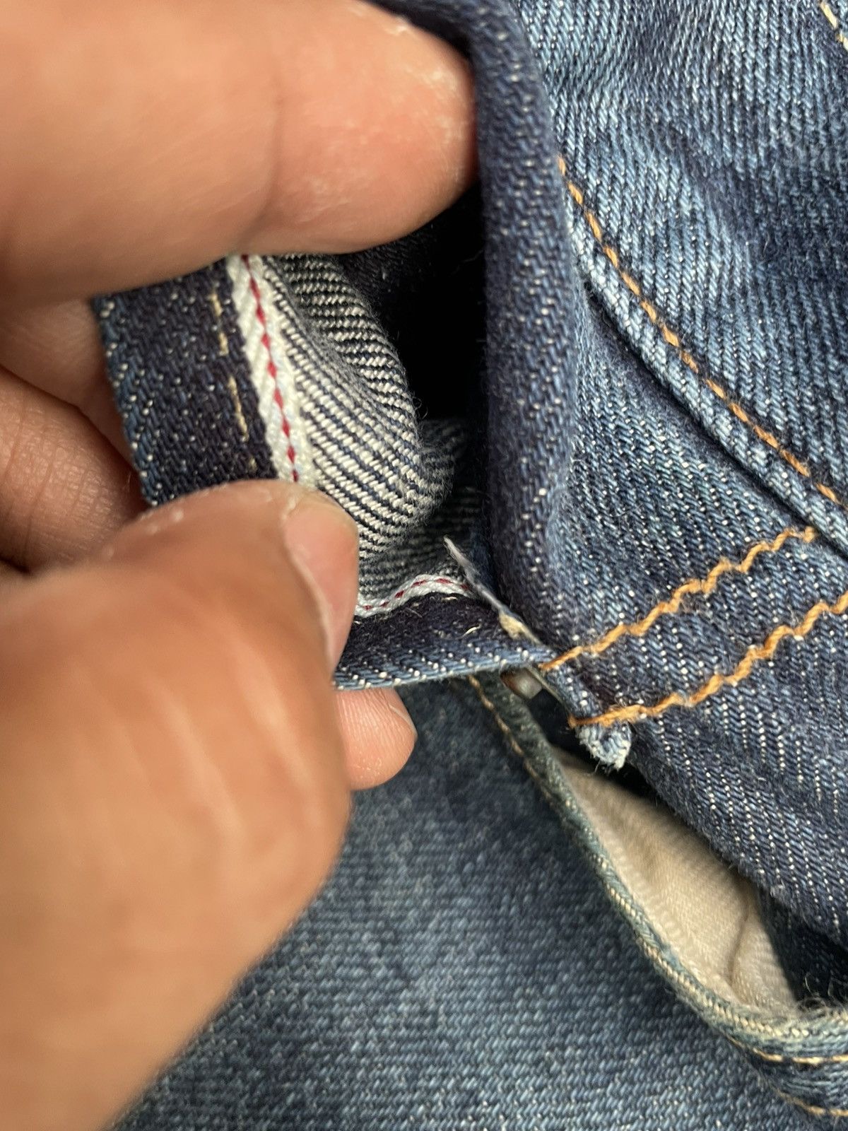 Japanese Brand Uniqlo Redline Selvedge Denim Size US 35 - 18 Thumbnail
