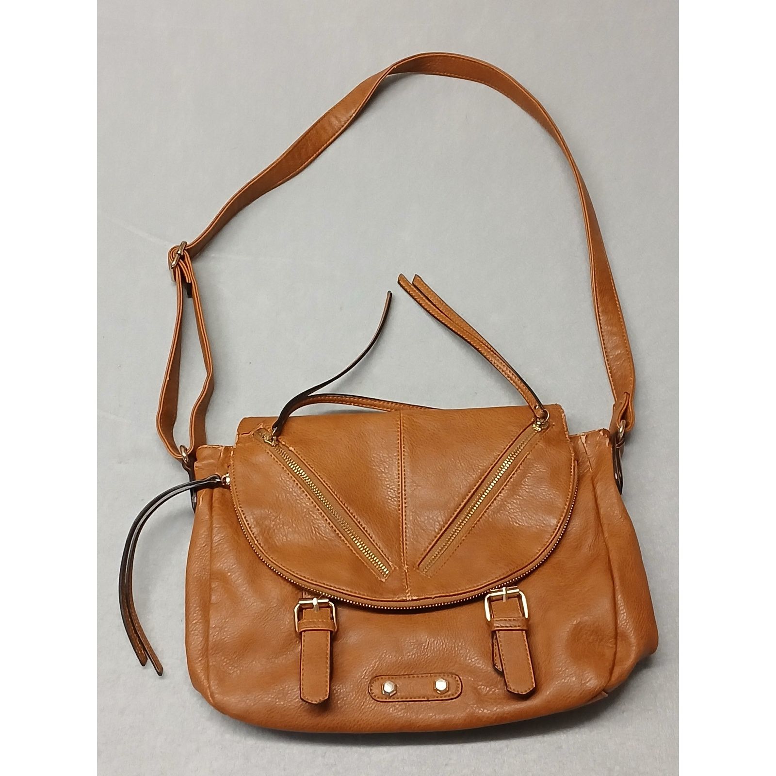 Call It Spring Call It Spring Orange Handcrafted Full Leather Saddle Bag Size ONE SIZE - 1 Thumbnail