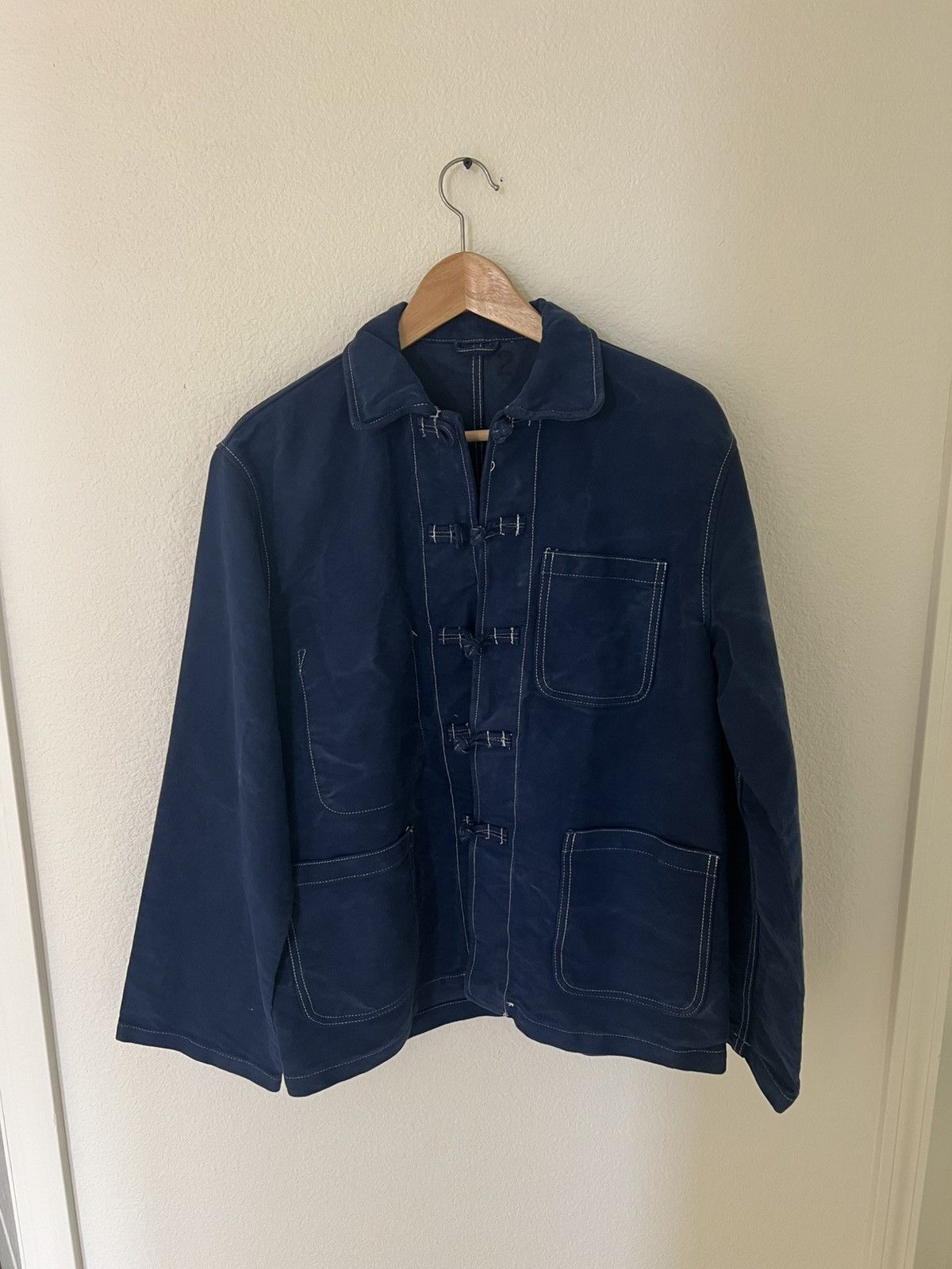 Other Swedish Military Blue Knot Closure Chore Jacket Size US M / EU 48-50 / 2 - 1 Thumbnail
