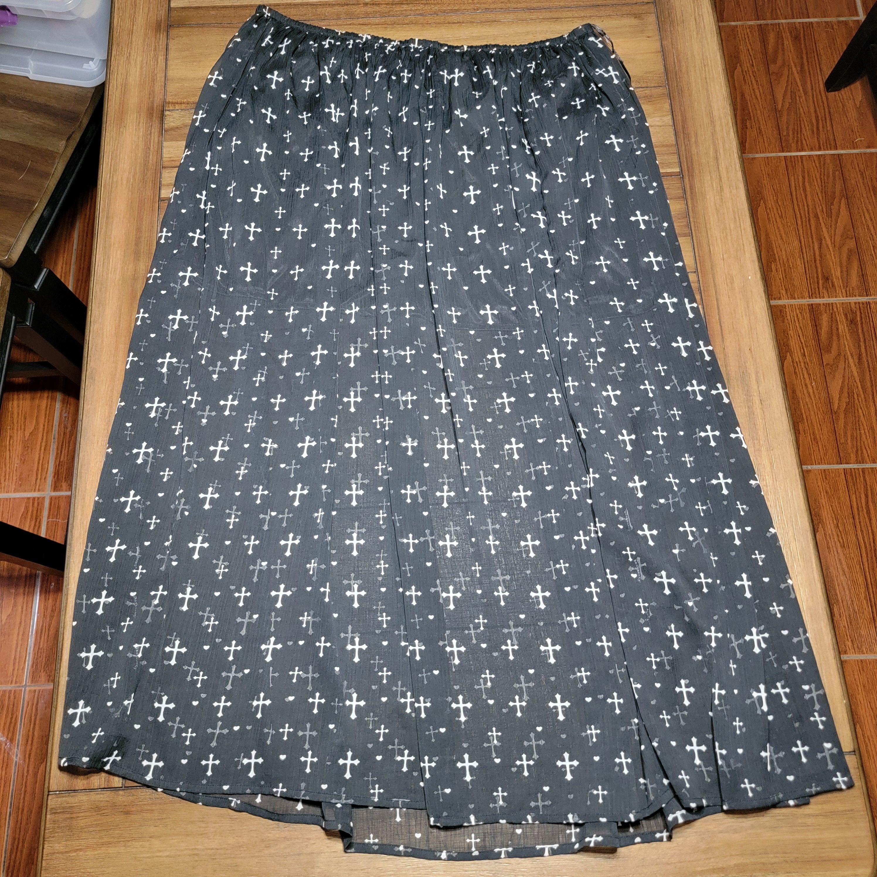 Other Flutterbye Full Sheer Black Cross Skirt w/ Pockets - Size 3X Size 38" / US 16 / IT 52 - 5 Thumbnail
