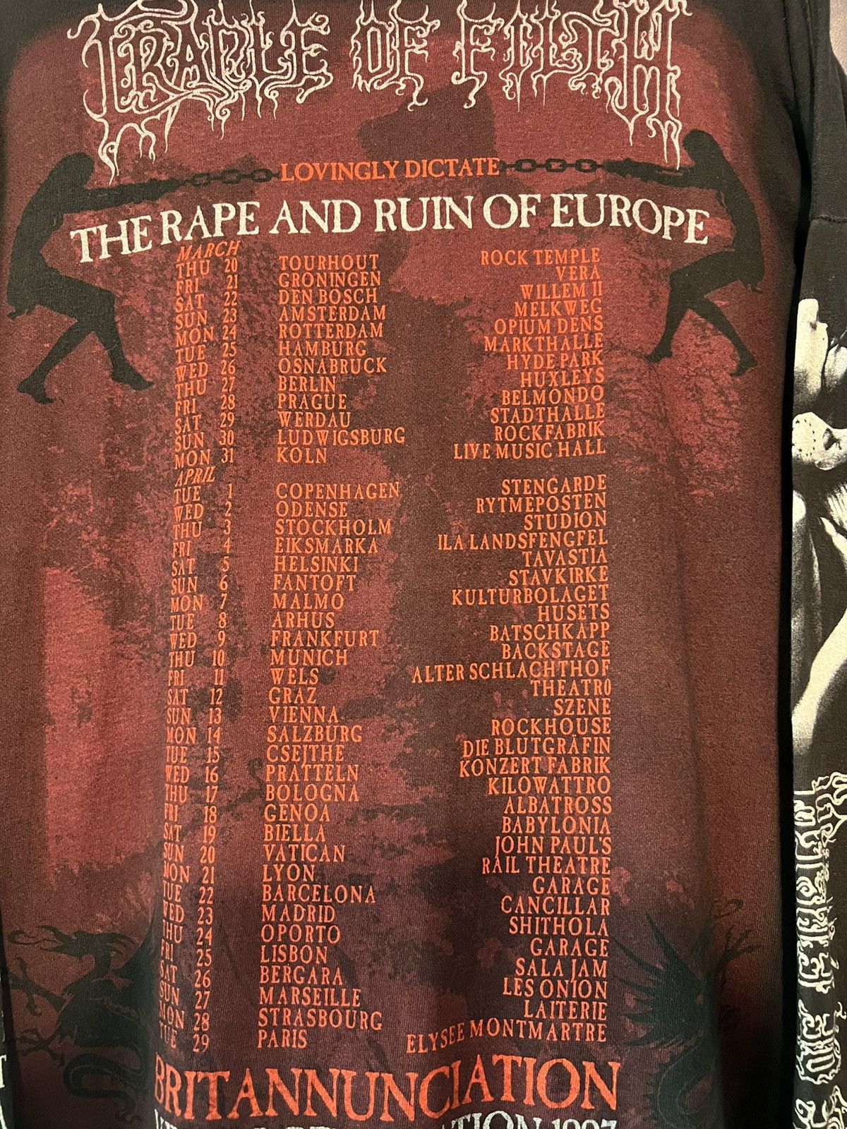 Vintage Vintage [ Cradle Of Filth Tour 1997’s ] Size US XL / EU 56 / 4 - 4 Thumbnail