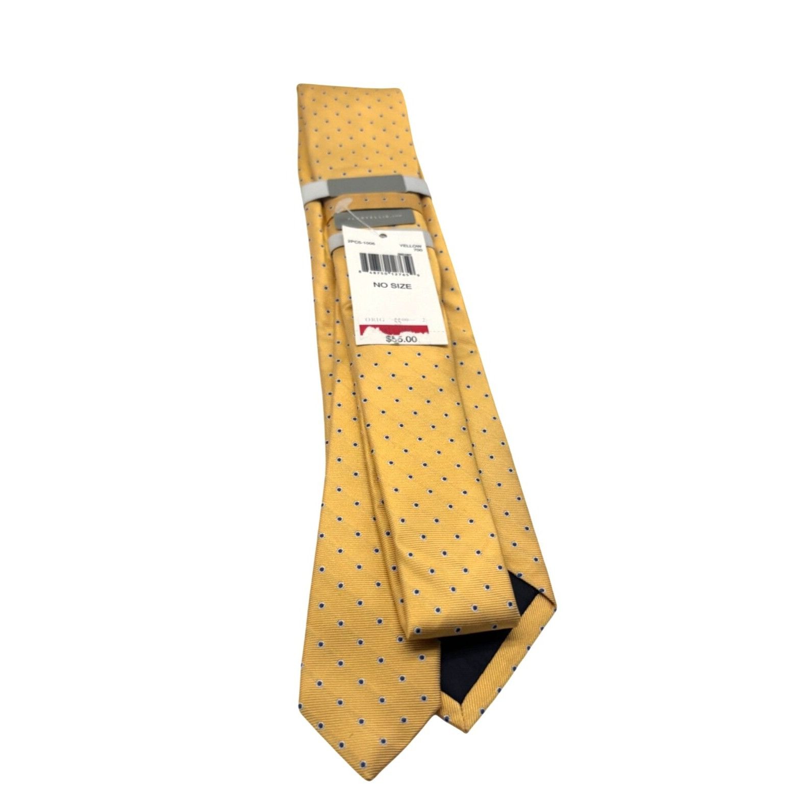 Perry Ellis Perry Ellis Portfolio Small Dot Men's Silk Tie,Yellow, OS Size ONE SIZE - 4 Thumbnail