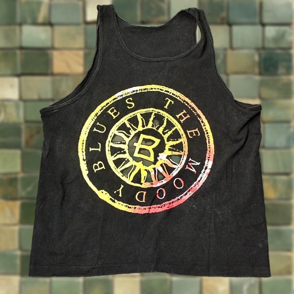 Fruit Of The Loom Men's VTG 1990s Black The Moody Blues Tour '94 Tank Top Sz XL 90s Concert Tshirt Size US XL / EU 56 / 4 - 1 Thumbnail