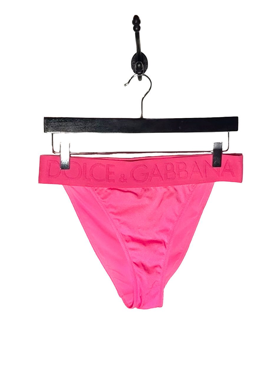 Dolce & Gabbana Dolce & Gabbana Hot Pink Logo Jacquard 2-Pieces Bikini Size ONE SIZE - 8 Thumbnail