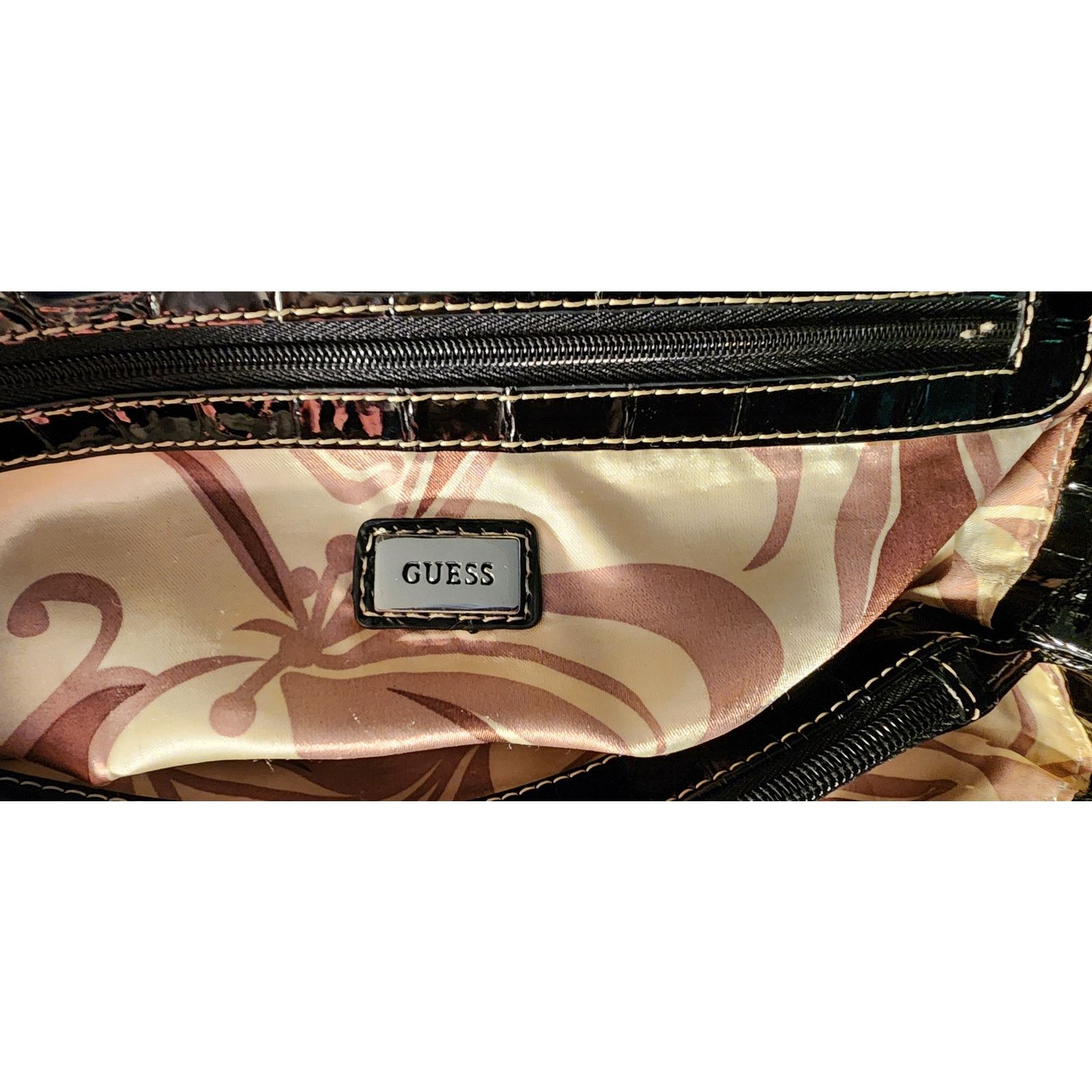 Guess Guess signature black fabric faux leather purse Bag handbag Size ONE SIZE - 5 Thumbnail