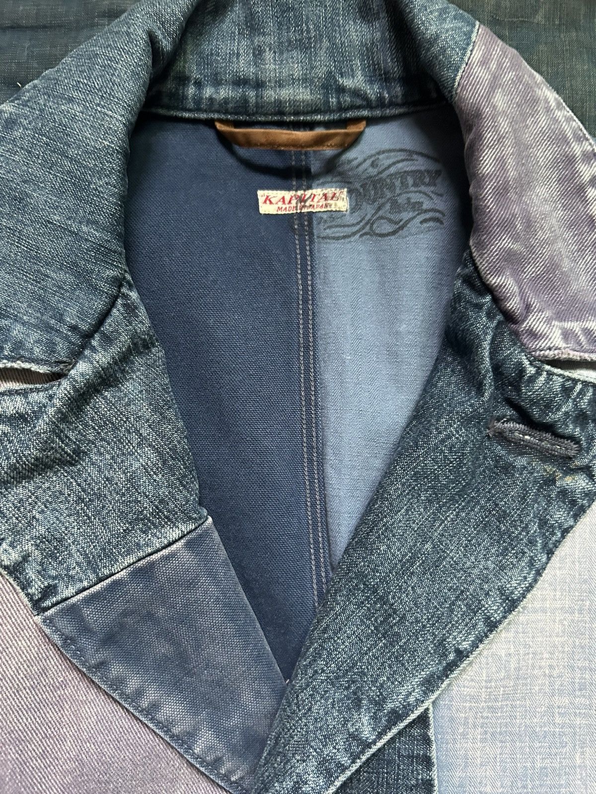 Kapital Kapital Boro Damaged Patchwork Repaired Denim Jacket Size US M / EU 48-50 / 2 - 6 Thumbnail