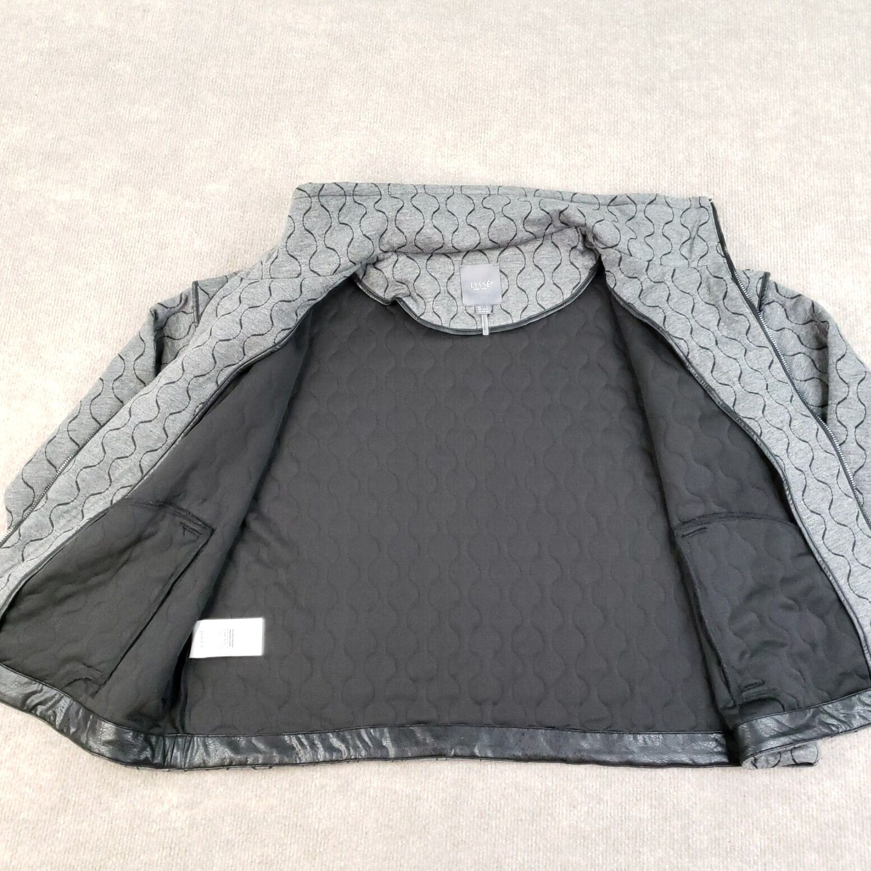 Vintage Lysse Jacket Vest Women L Gray Full Zip Mock Neck Casual Stretch - Lyssé - Jacket - Women - L - Gray - Full Zip - Casual - 90s? Size L / US 10 / IT 46 - 6 Thumbnail