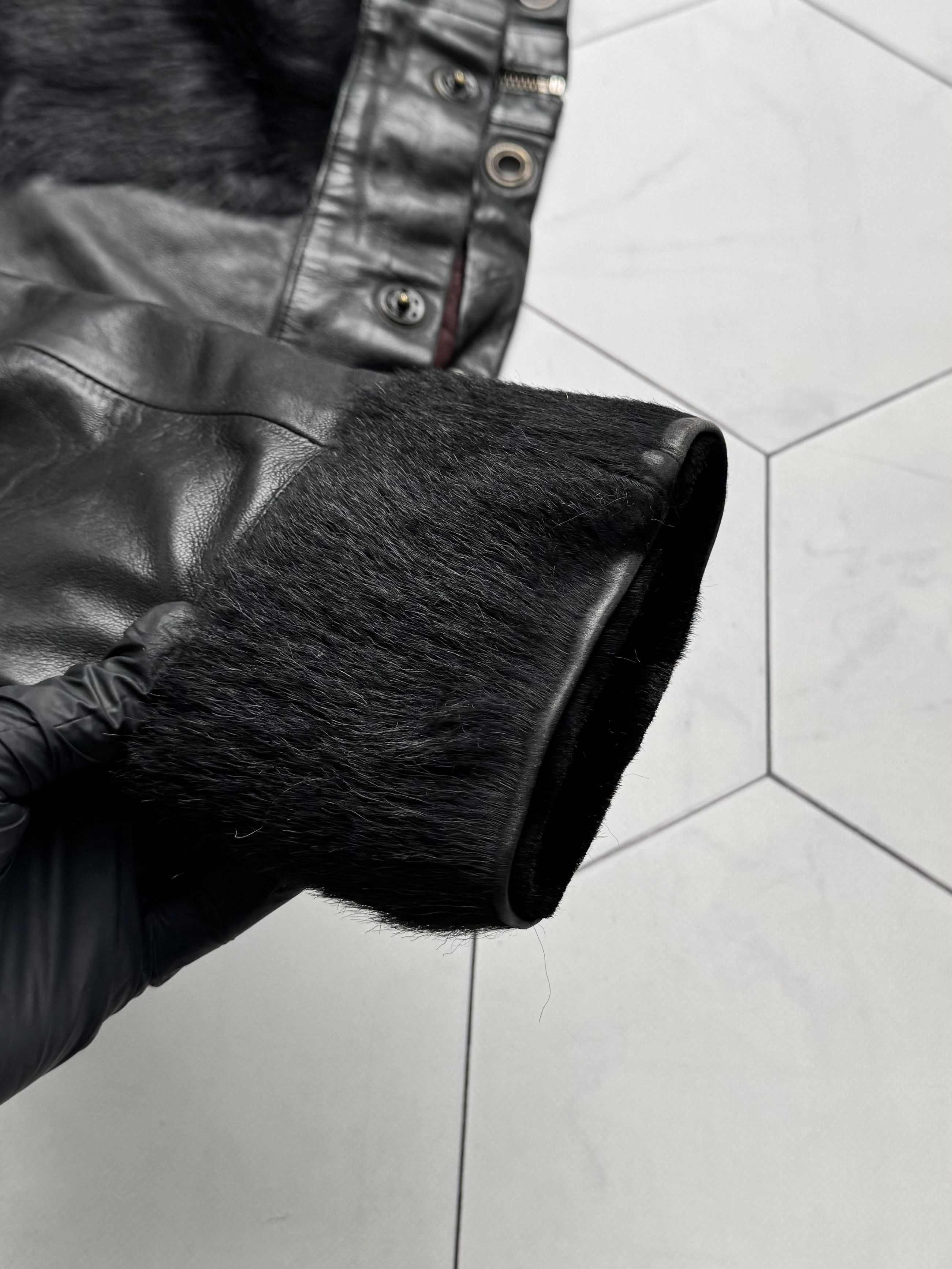 Vintage Vintage Cropped Leather Jacket With Real Fur (B250)D15E2 Size S / US 4 / IT 40 - 19 Thumbnail
